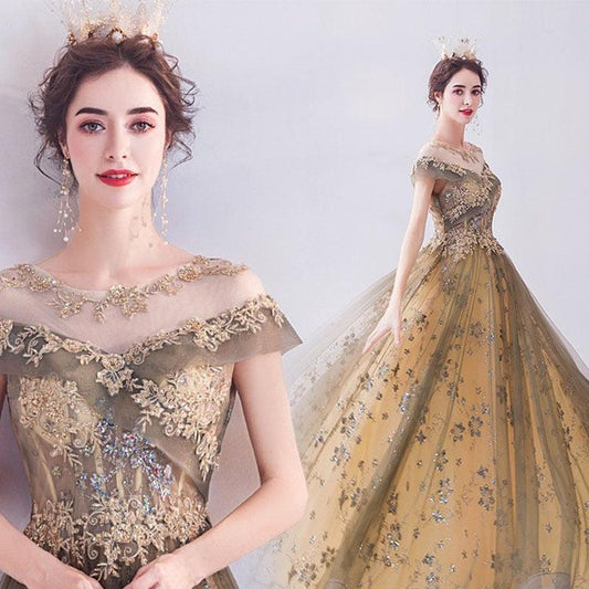 Golden Banquet Evening Dress iYoowe DropShipping