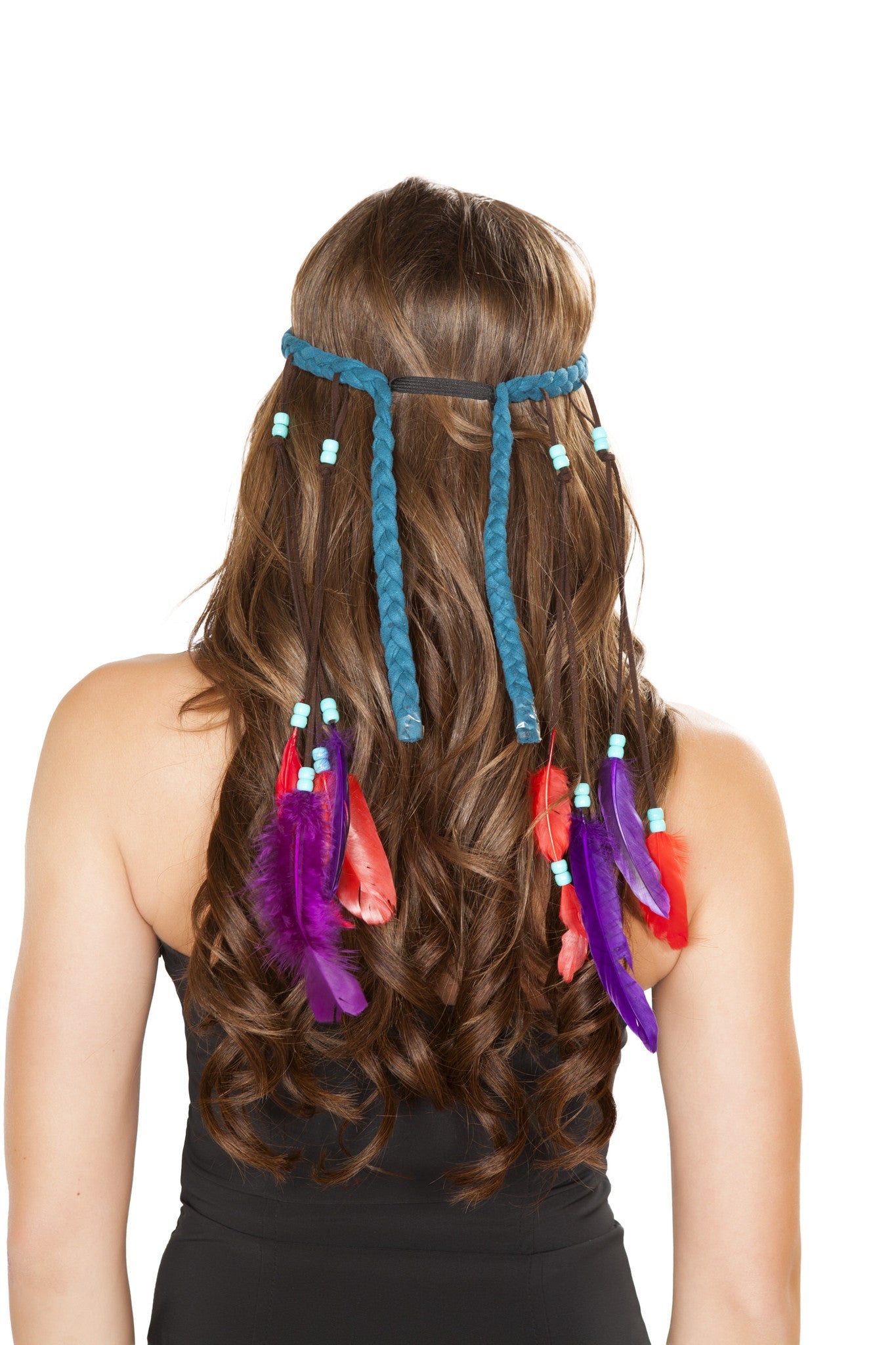 Rquoise Indian Headband Costume-TOPS / DRESSES-[Adult]-[Female]-Turquoise-O/S-2022 Online Blue Zone Planet