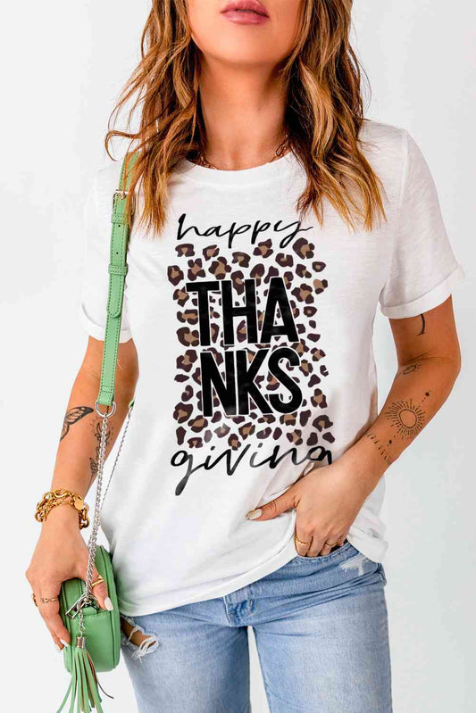 HAPPY THANKSGIVING Graphic T-Shirt BLUE ZONE PLANET