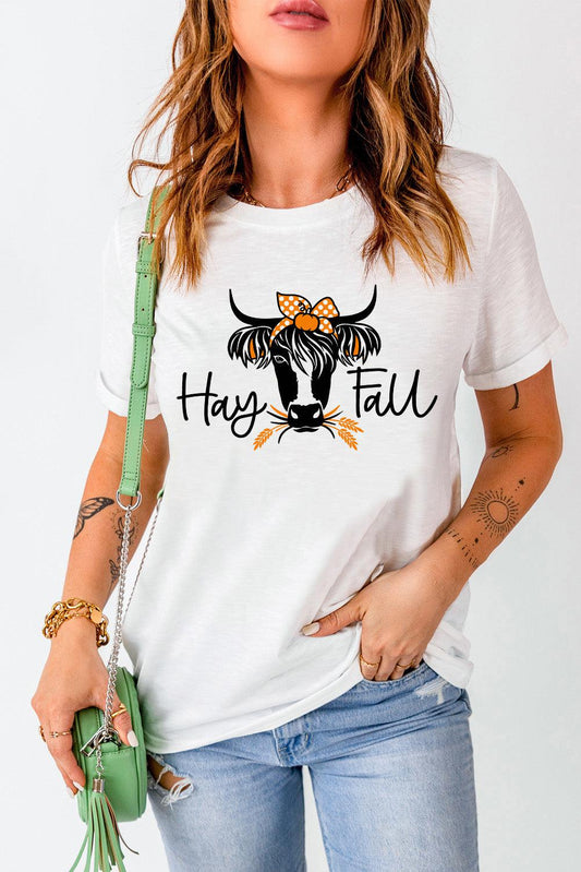 HAY FALL Bull Graphic Short Sleeve Tee BLUE ZONE PLANET