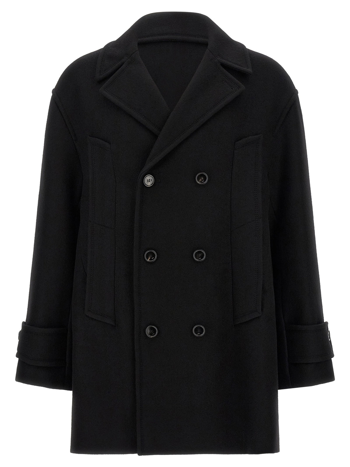 Ami Paris Virgin Wool Caban-Coats-[Adult]-[Female]-50 IT-Black-2022 Online Blue Zone Planet