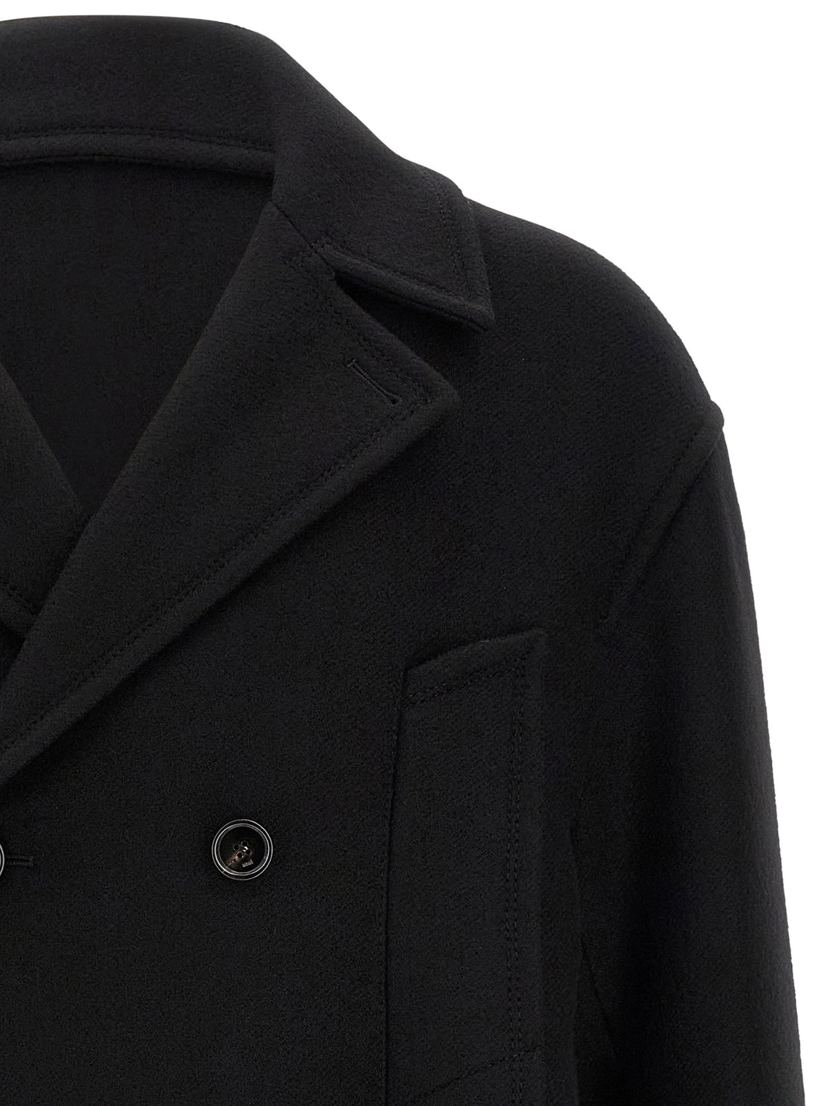 Ami Paris Virgin Wool Caban-Coats-[Adult]-[Female]-2022 Online Blue Zone Planet