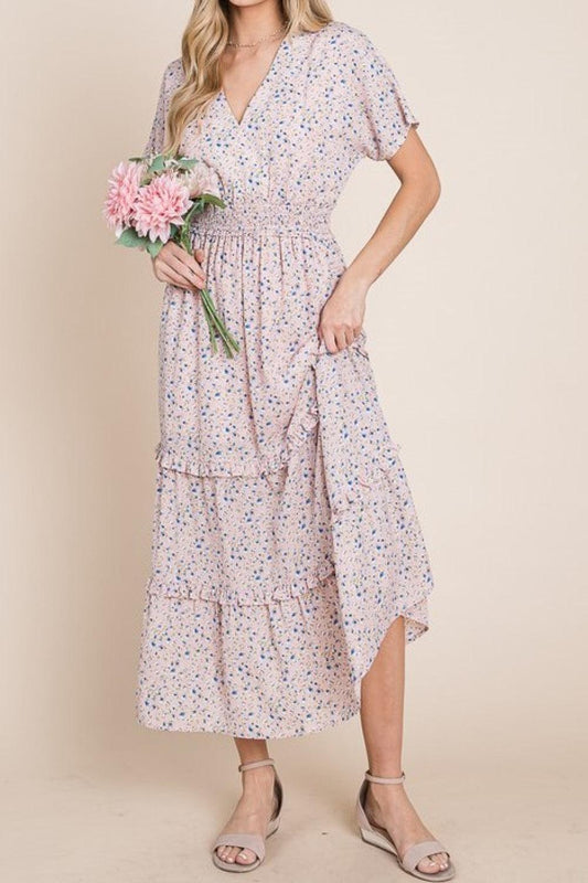 HEYSON Sweet Talk Kimono Sleeve Maxi Dress in Blush Pink BLUE ZONE PLANET