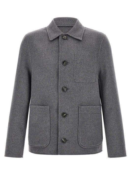 Ami Paris Grey Boule Jacket-Jackets-[Adult]-[Female]-M-2022 Online Blue Zone Planet