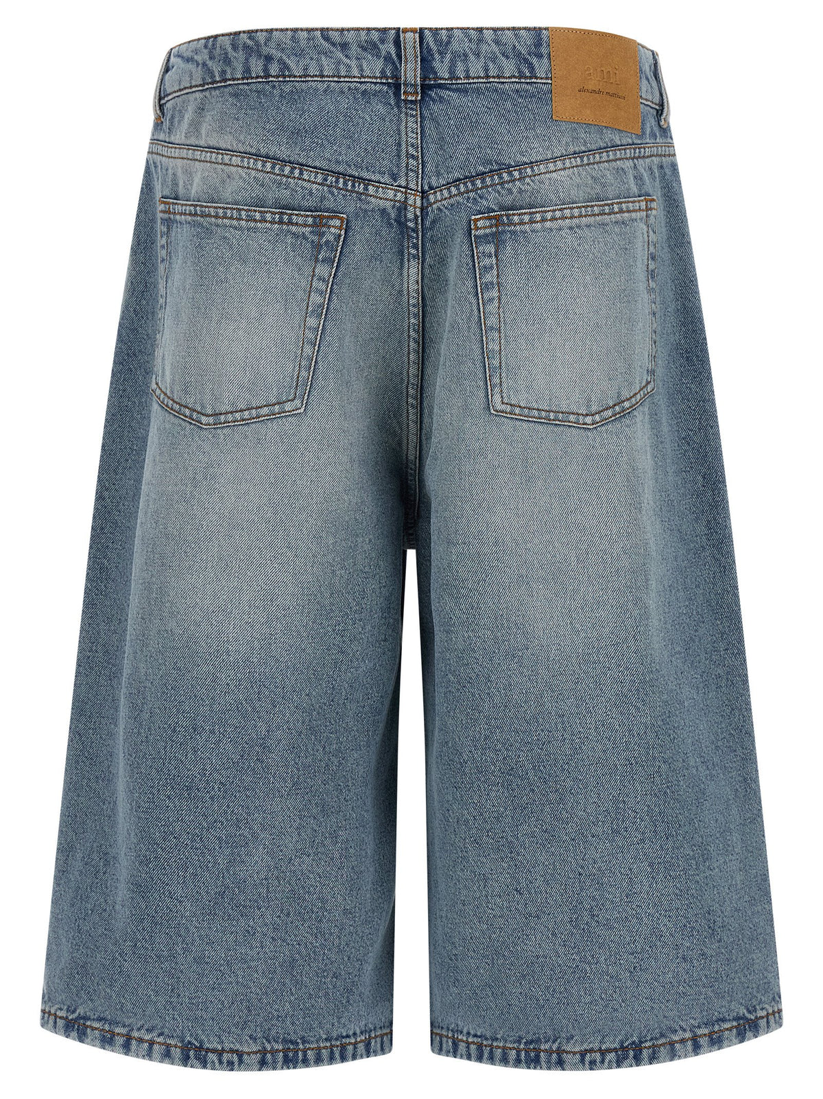 Ami Paris Denim Bermuda Shorts-Short Trousers-[Adult]-[Female]-2022 Online Blue Zone Planet