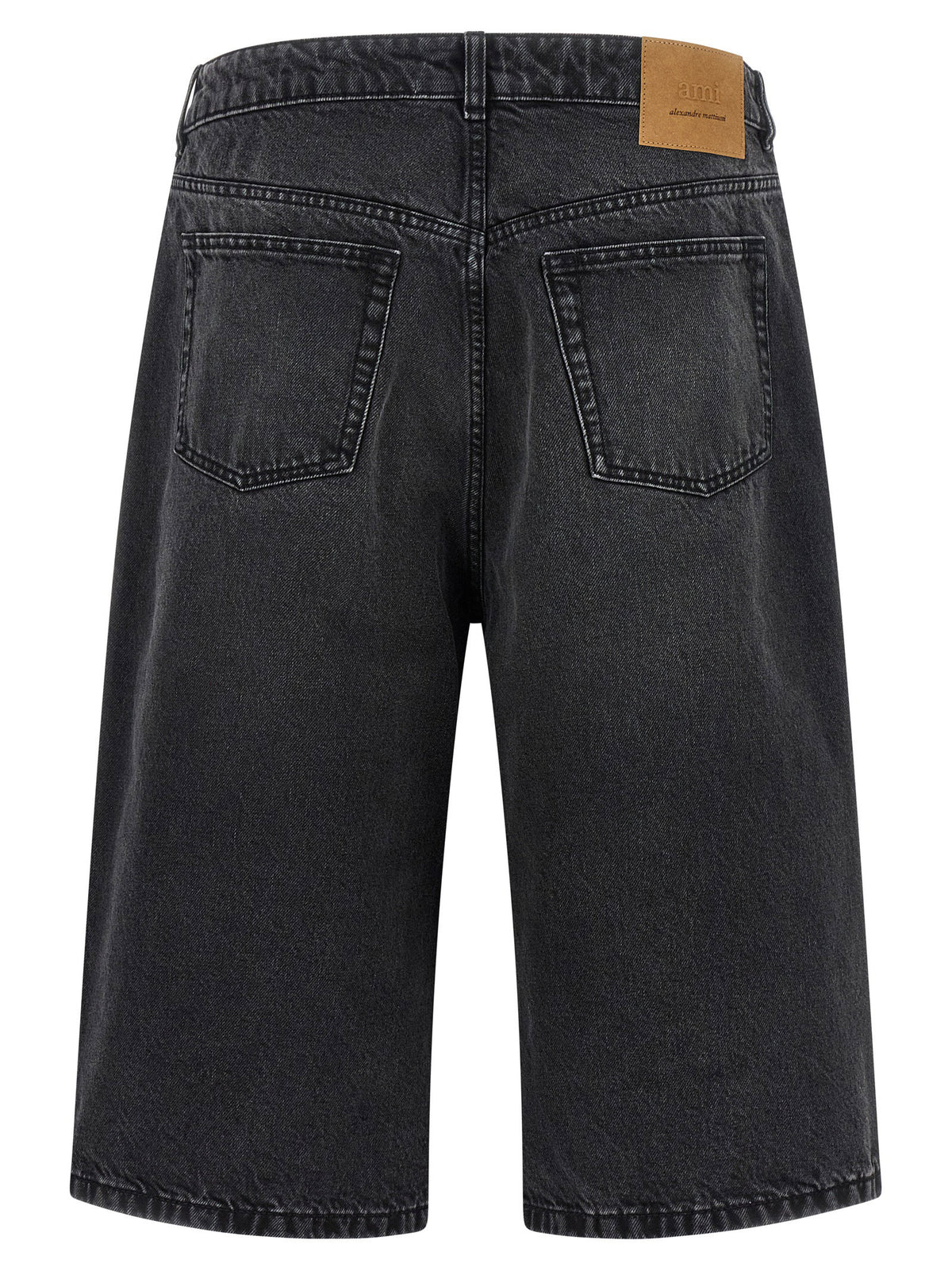 Ami Paris Denim Bermuda Shorts-Short Trousers-[Adult]-[Female]-2022 Online Blue Zone Planet