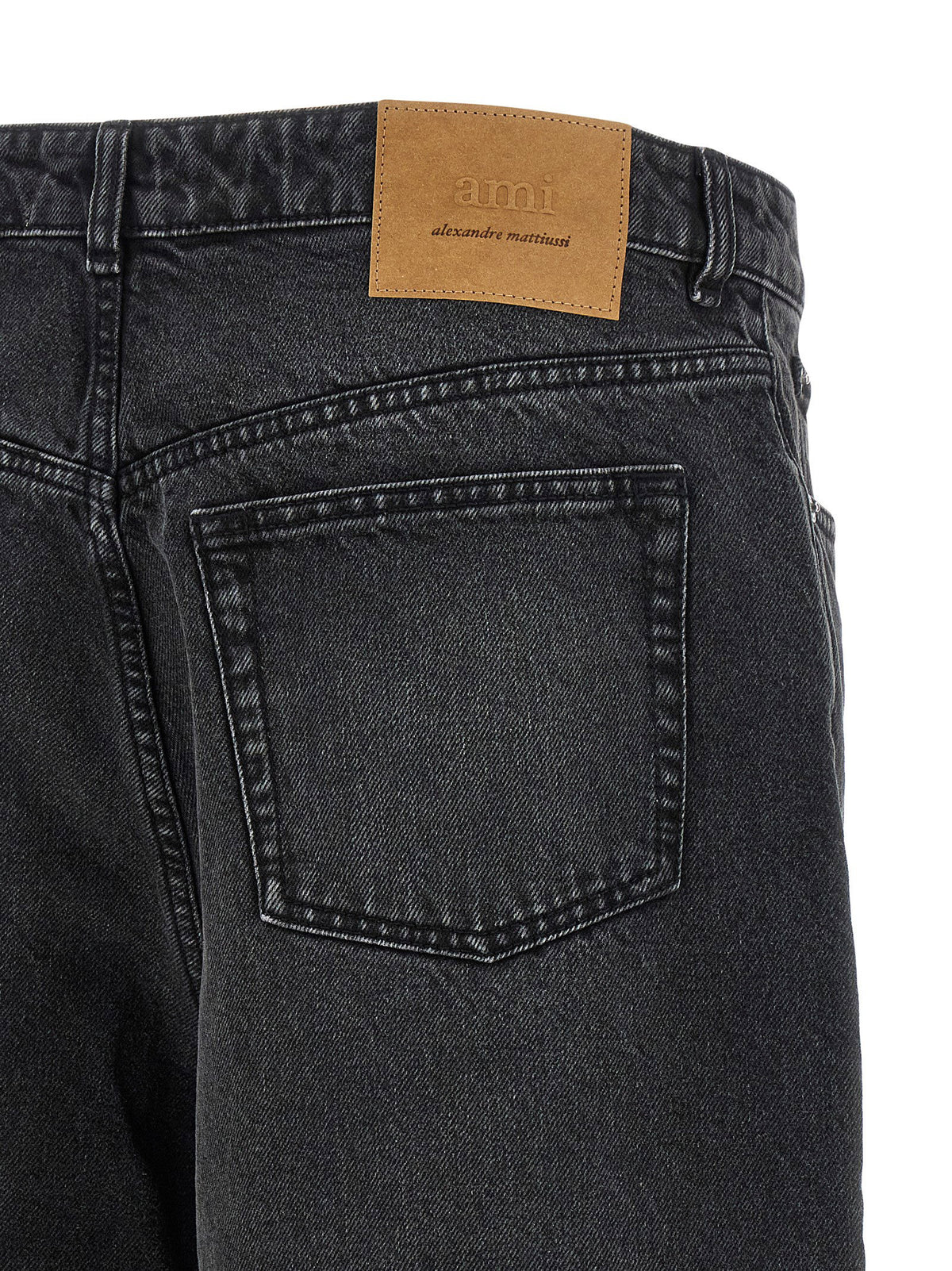 Ami Paris Denim Bermuda Shorts-Short Trousers-[Adult]-[Female]-2022 Online Blue Zone Planet
