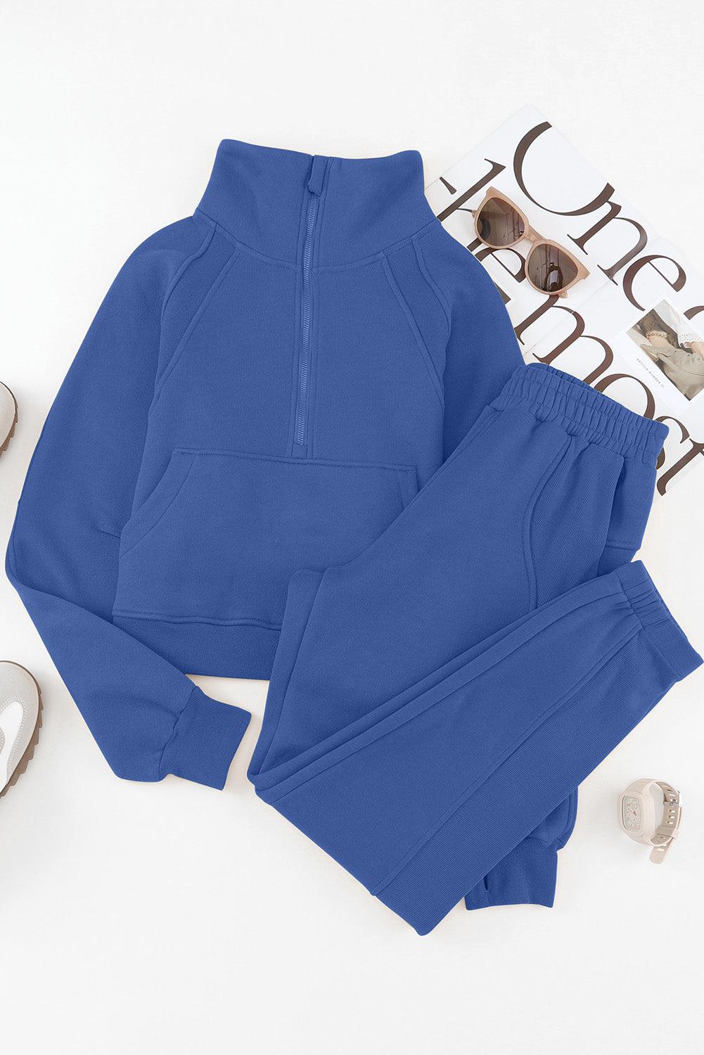 Half-Zip Sports Set with Pockets BLUE ZONE PLANET