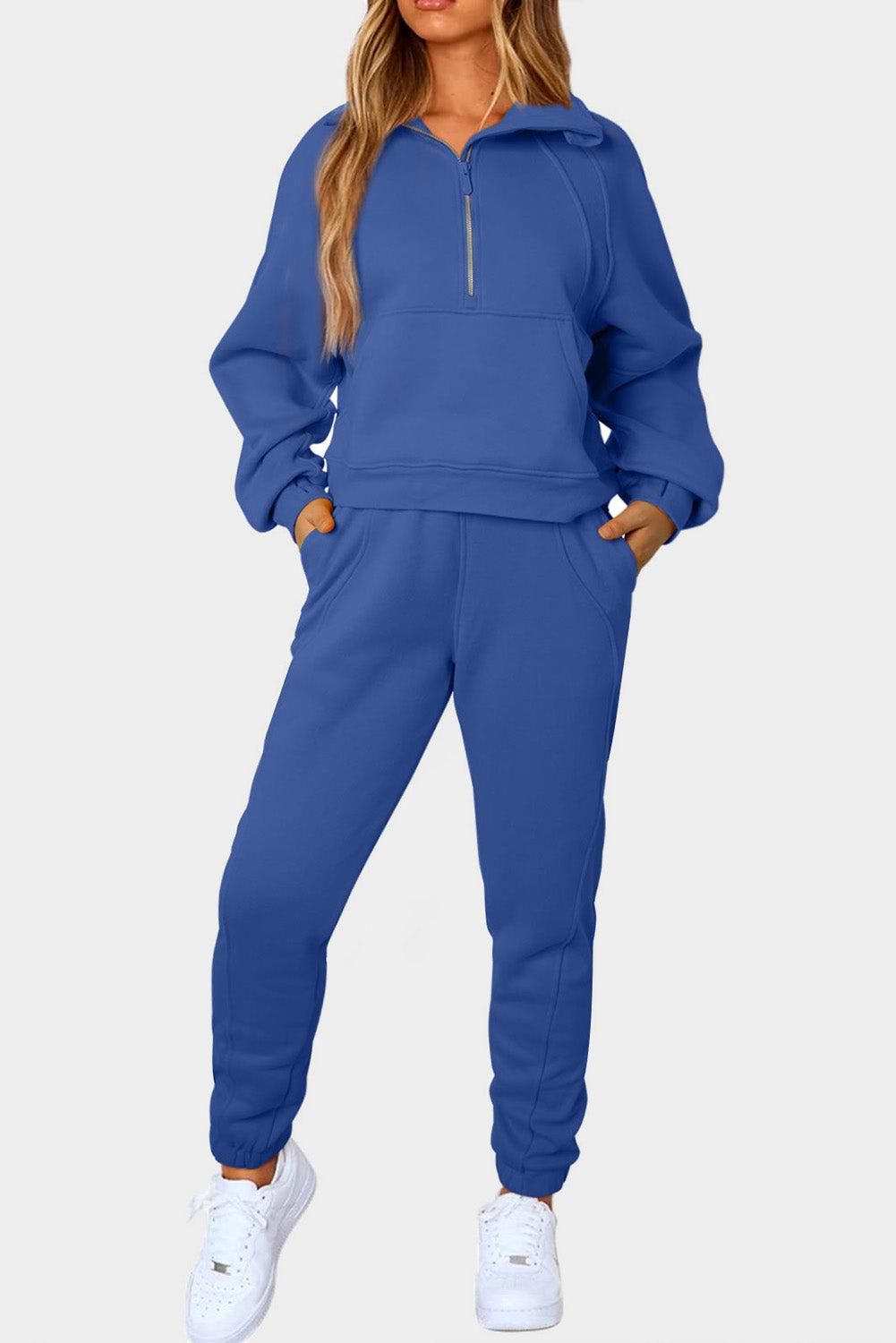 Half-Zip Sports Set with Pockets BLUE ZONE PLANET