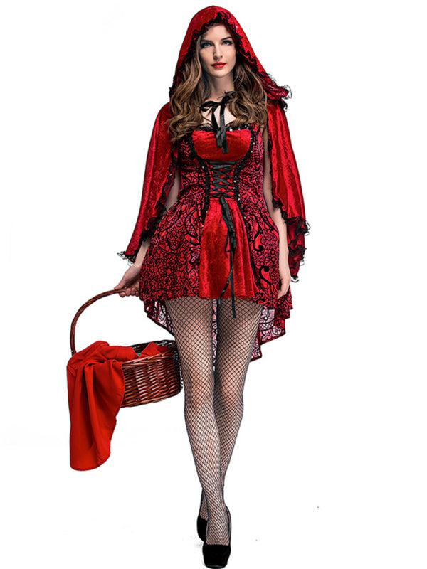 Halloween Gothic Little Red Riding Hood Cosplay Costume BLUE ZONE PLANET