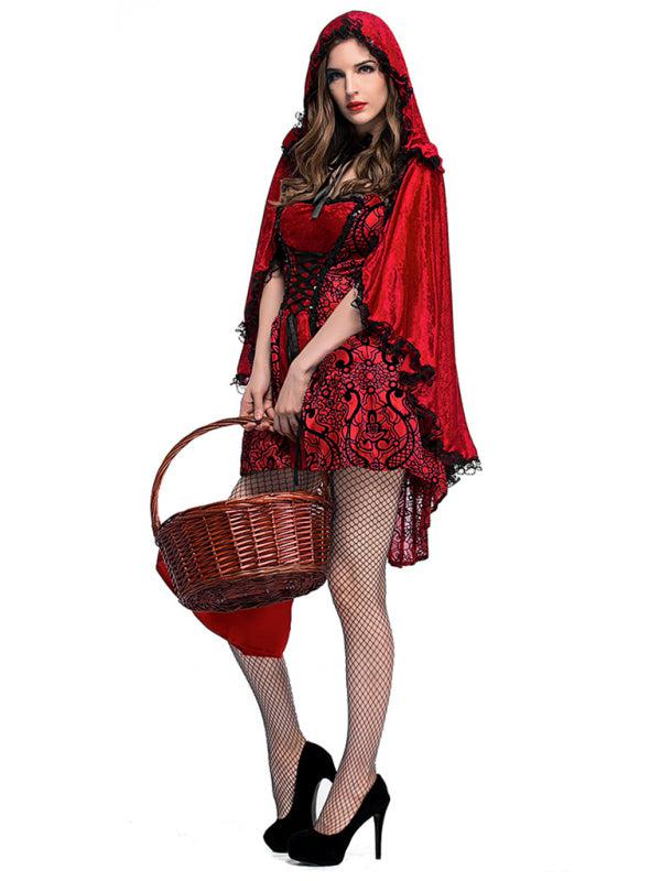 Halloween Gothic Little Red Riding Hood Cosplay Costume BLUE ZONE PLANET