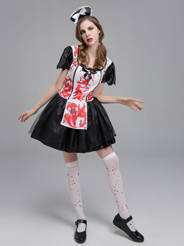 Halloween Horror Resident Evil Female Nurse Cosplay Costume BLUE ZONE PLANET