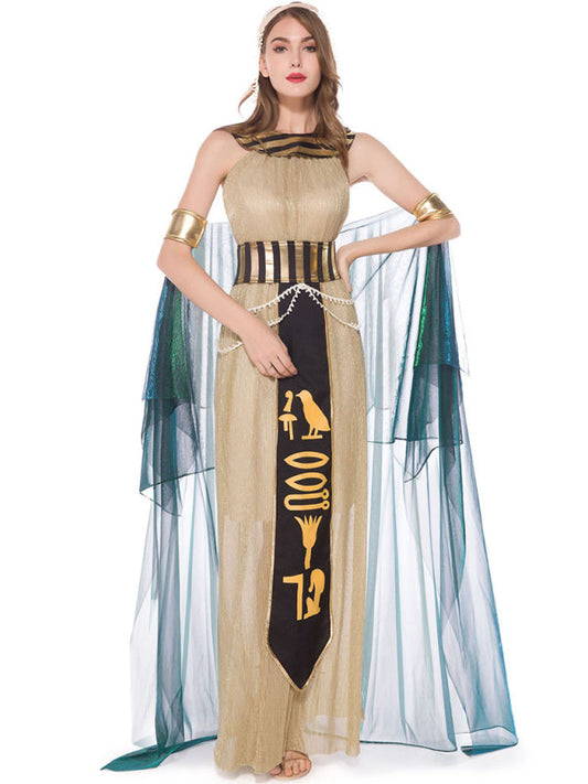 Halloween costume cosplay Cleopatra dancer masquerade costume-TOPS / DRESSES-[Adult]-[Female]-khaki-M-2022 Online Blue Zone Planet