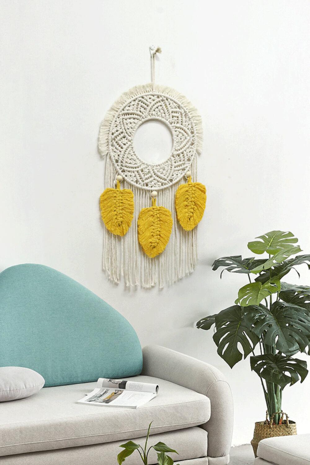 Hand-Woven Fringe Macrame Wall Hanging BLUE ZONE PLANET