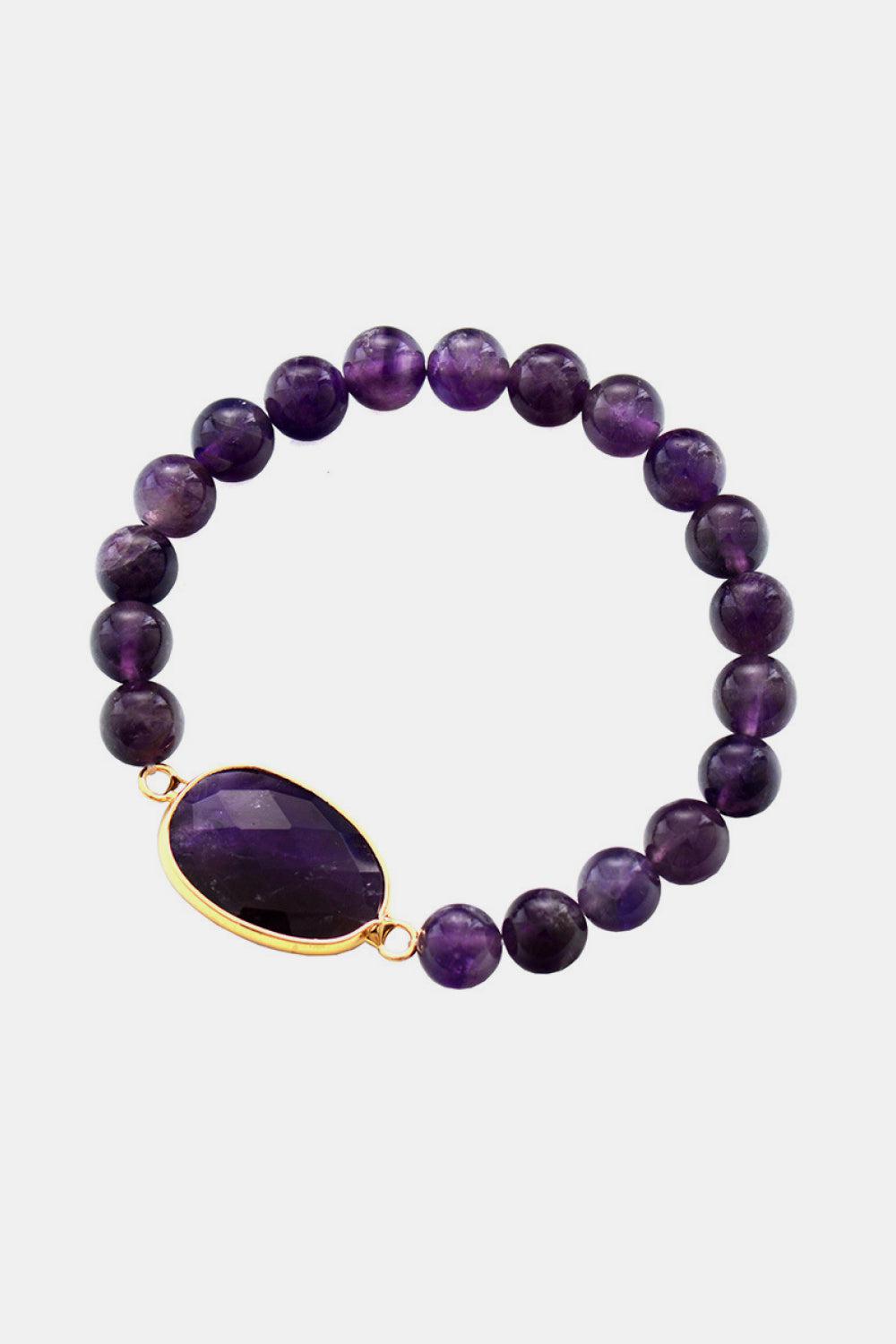 Handmade Amethyst Beaded Bracelet BLUE ZONE PLANET