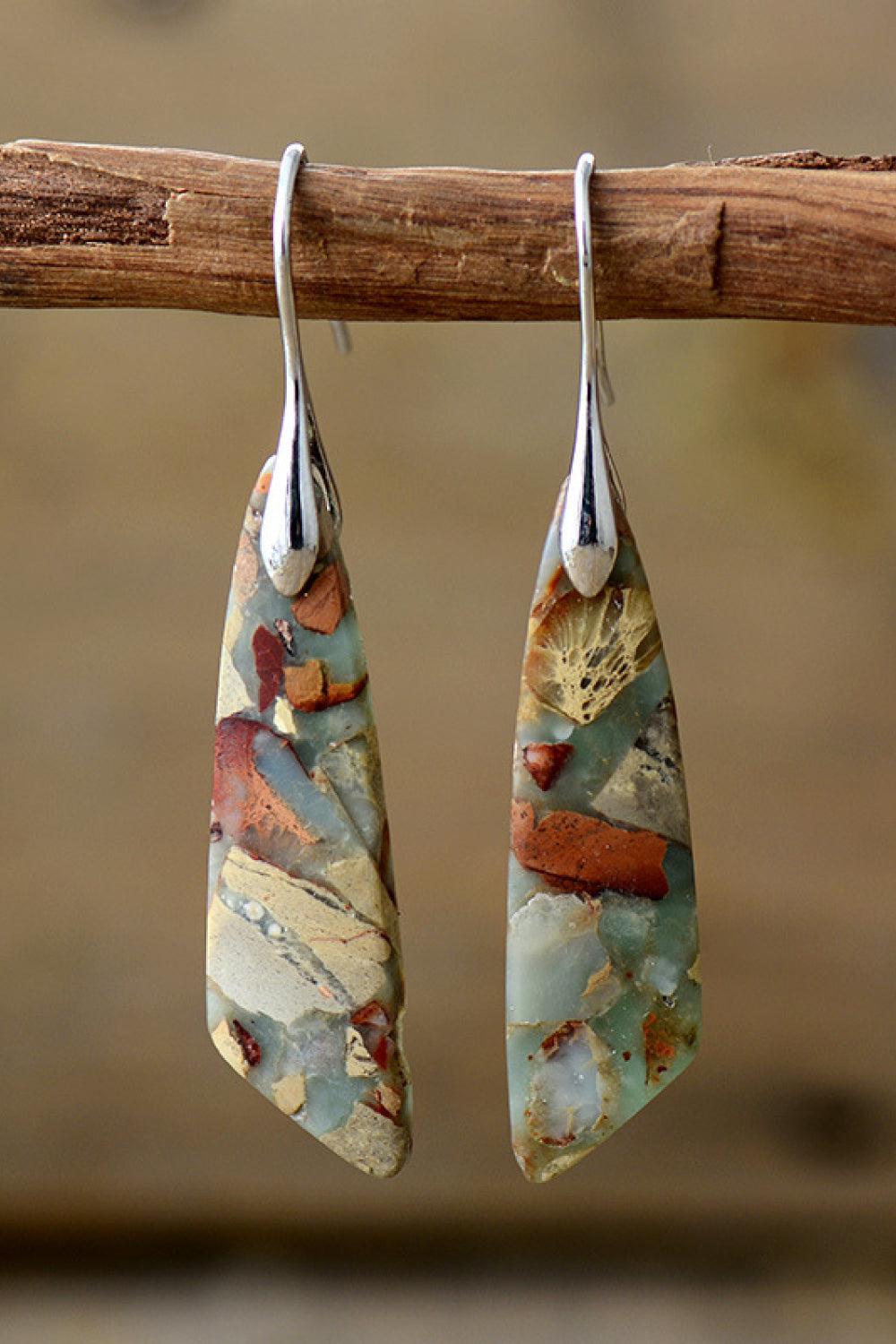 Handmade Natural Stone Dangle Earrings BLUE ZONE PLANET