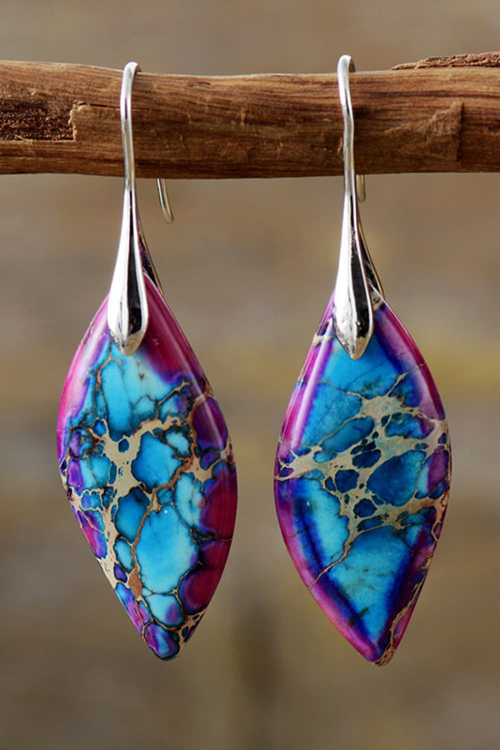 Handmade Natural Stone Dangle Earrings BLUE ZONE PLANET