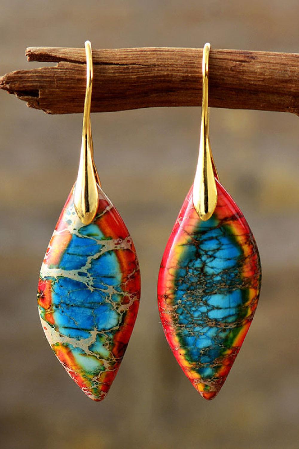 Handmade Natural Stone Dangle Earrings BLUE ZONE PLANET