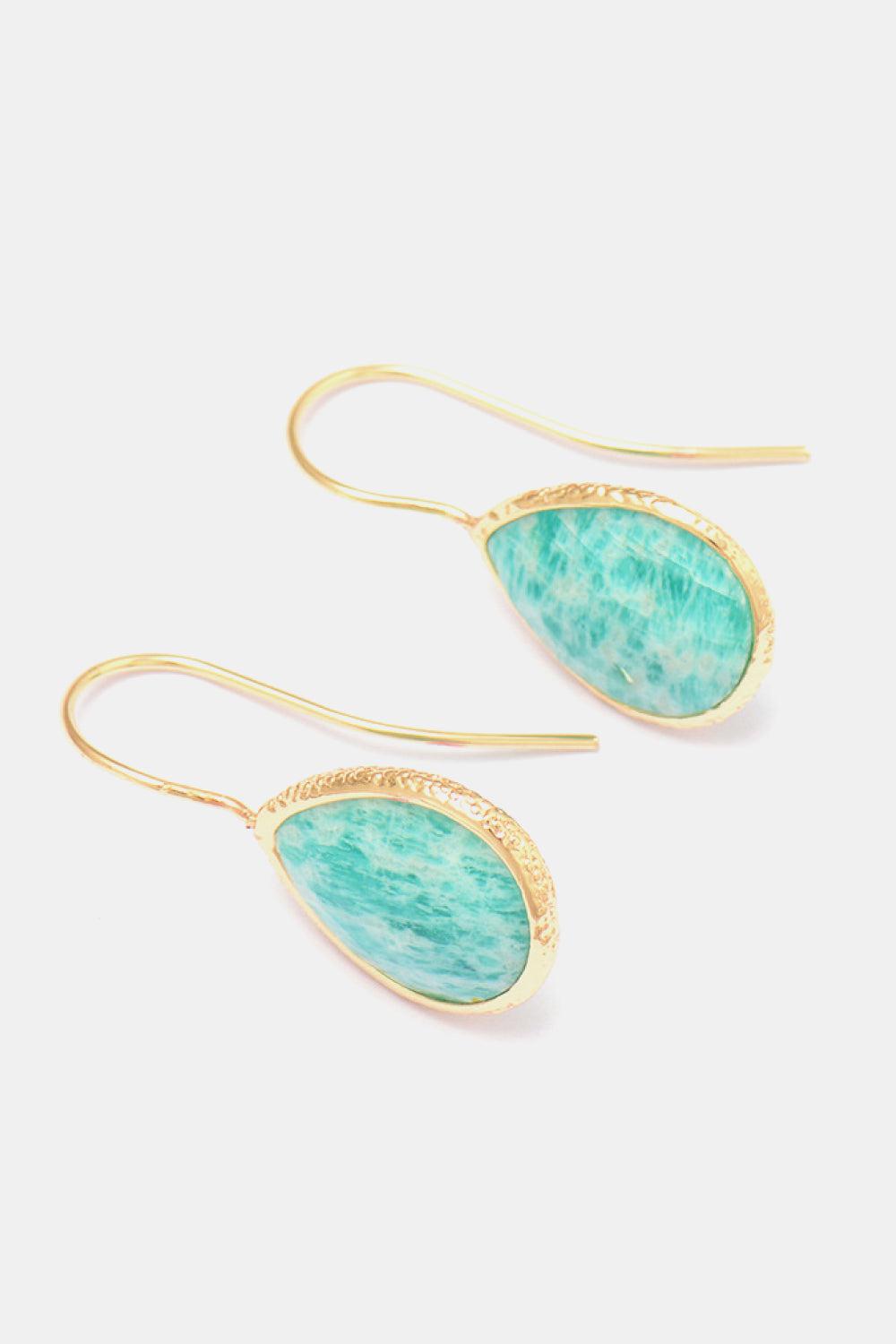 Handmade Natural Stone Teardrop Earrings BLUE ZONE PLANET