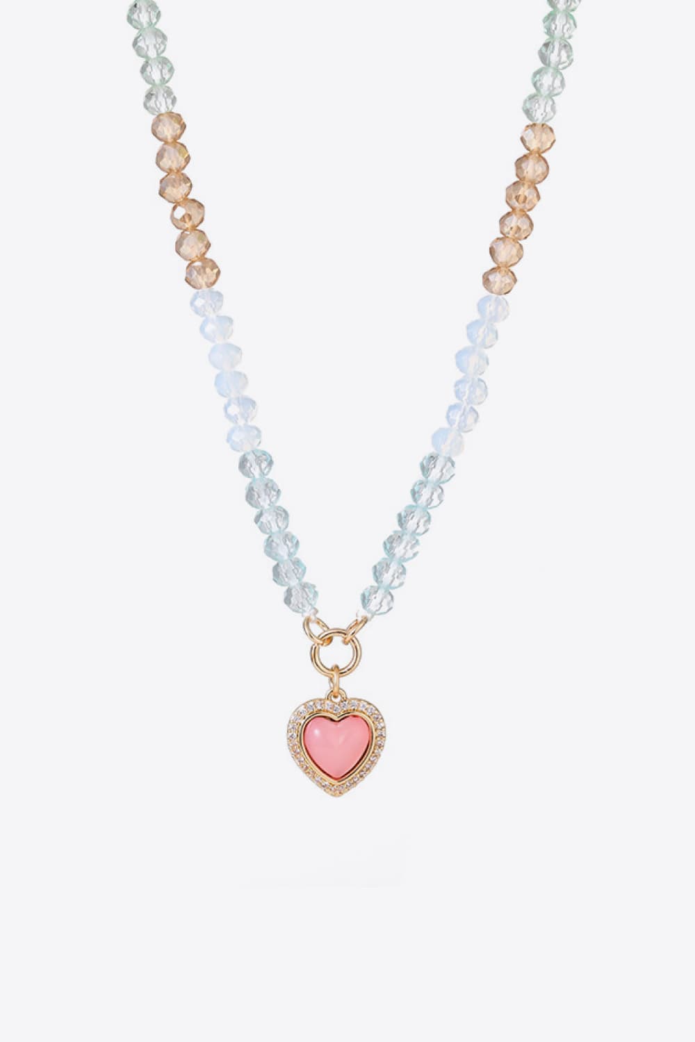 Heart Pendant Beaded Necklace BLUE ZONE PLANET