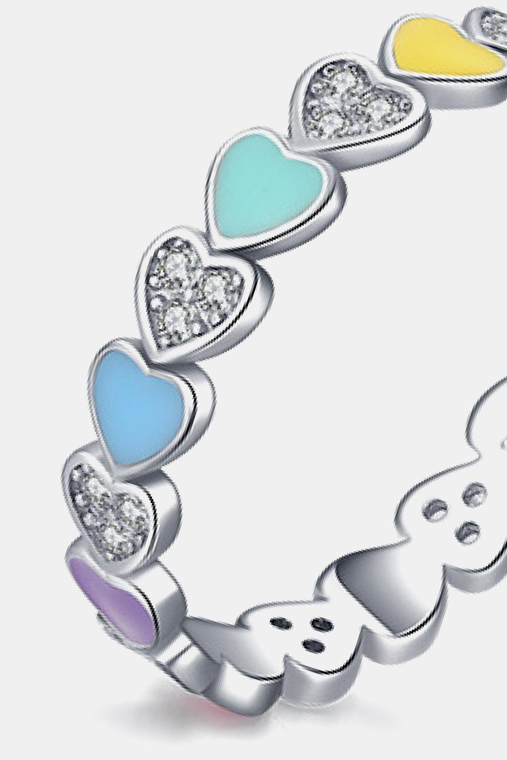 Heart Shape 925 Sterling Silver Zircon Ring BLUE ZONE PLANET