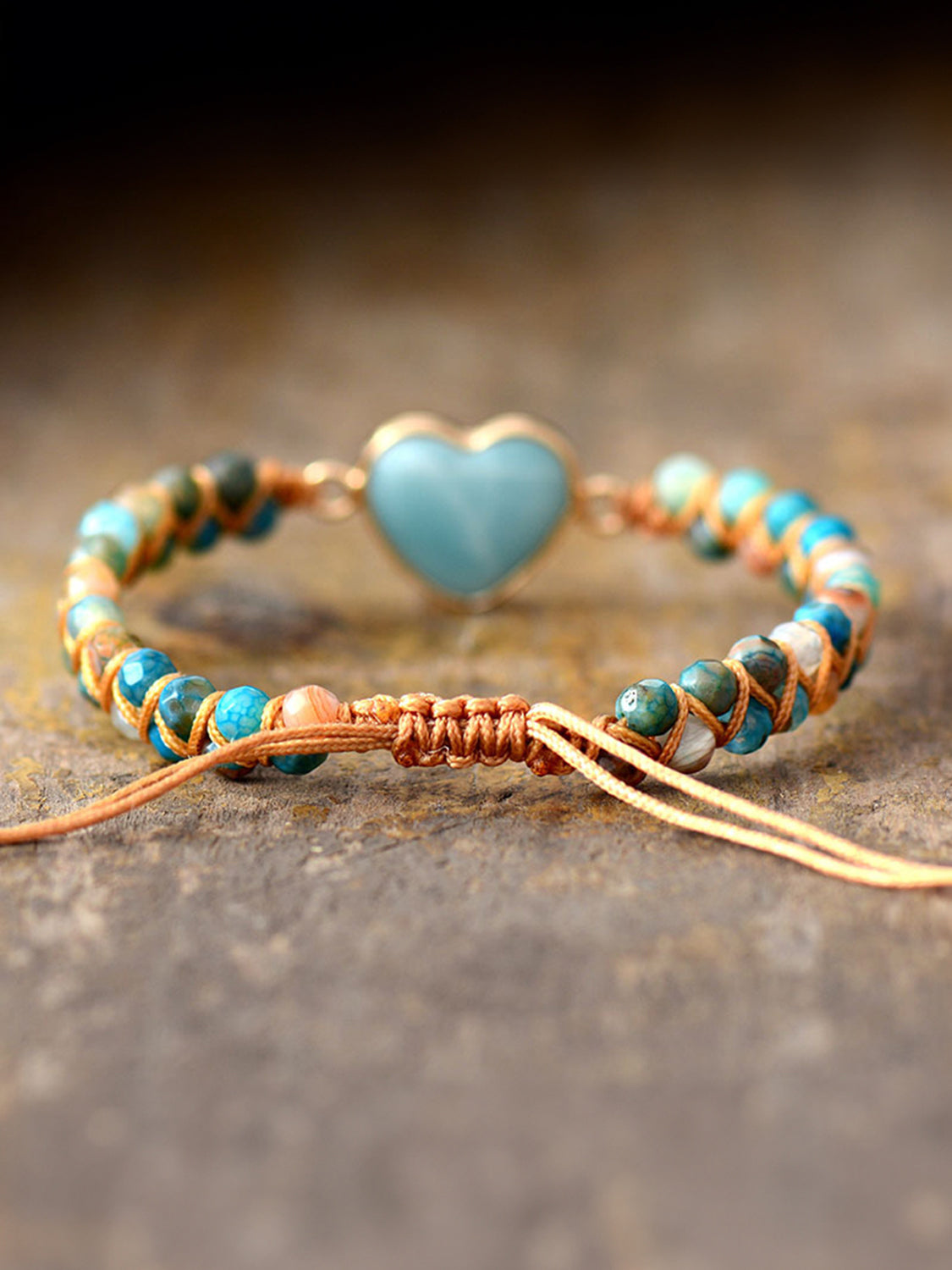 Heart Shape Beaded Bracelet BLUE ZONE PLANET