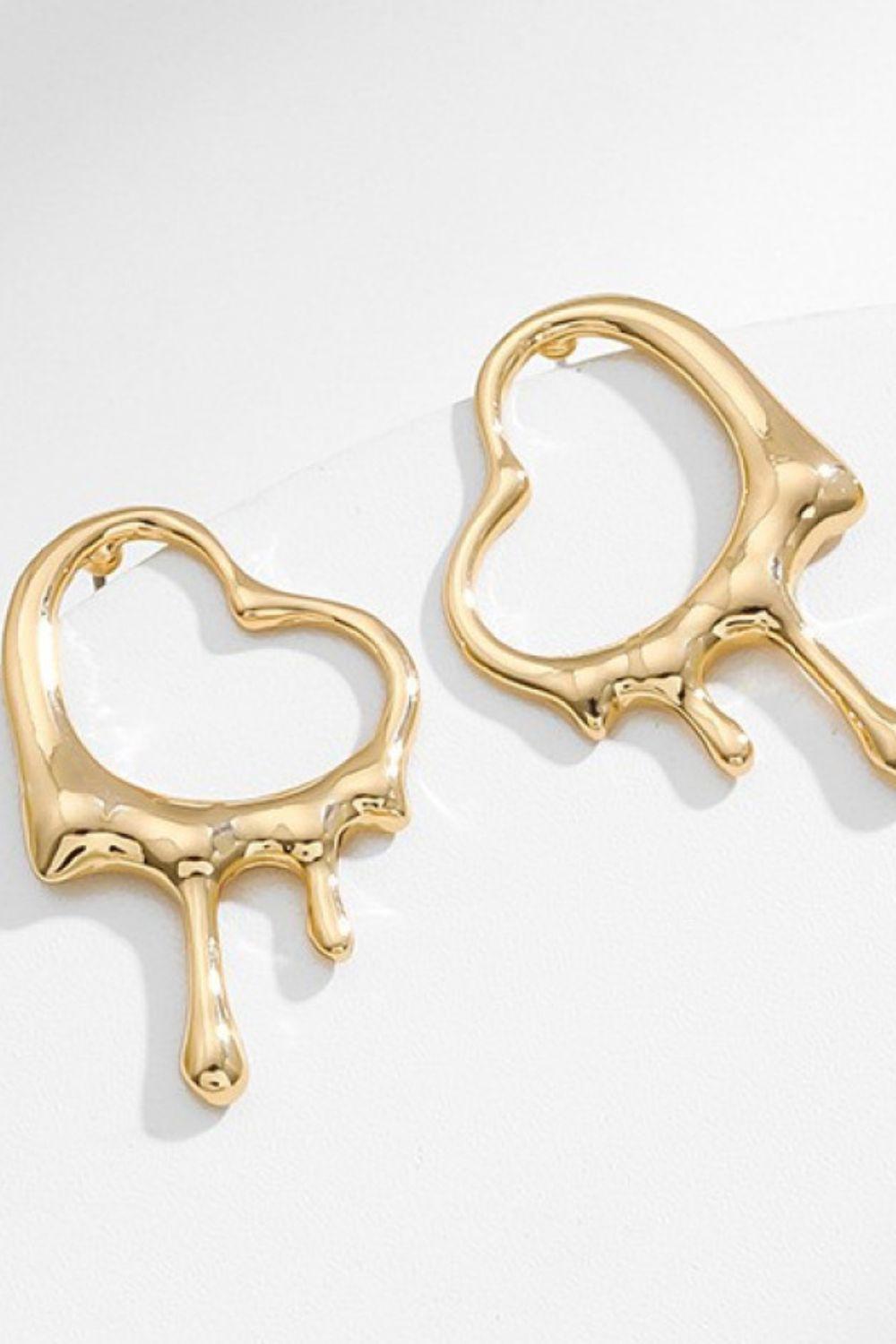 Heart Zinc Alloy Earrings BLUE ZONE PLANET