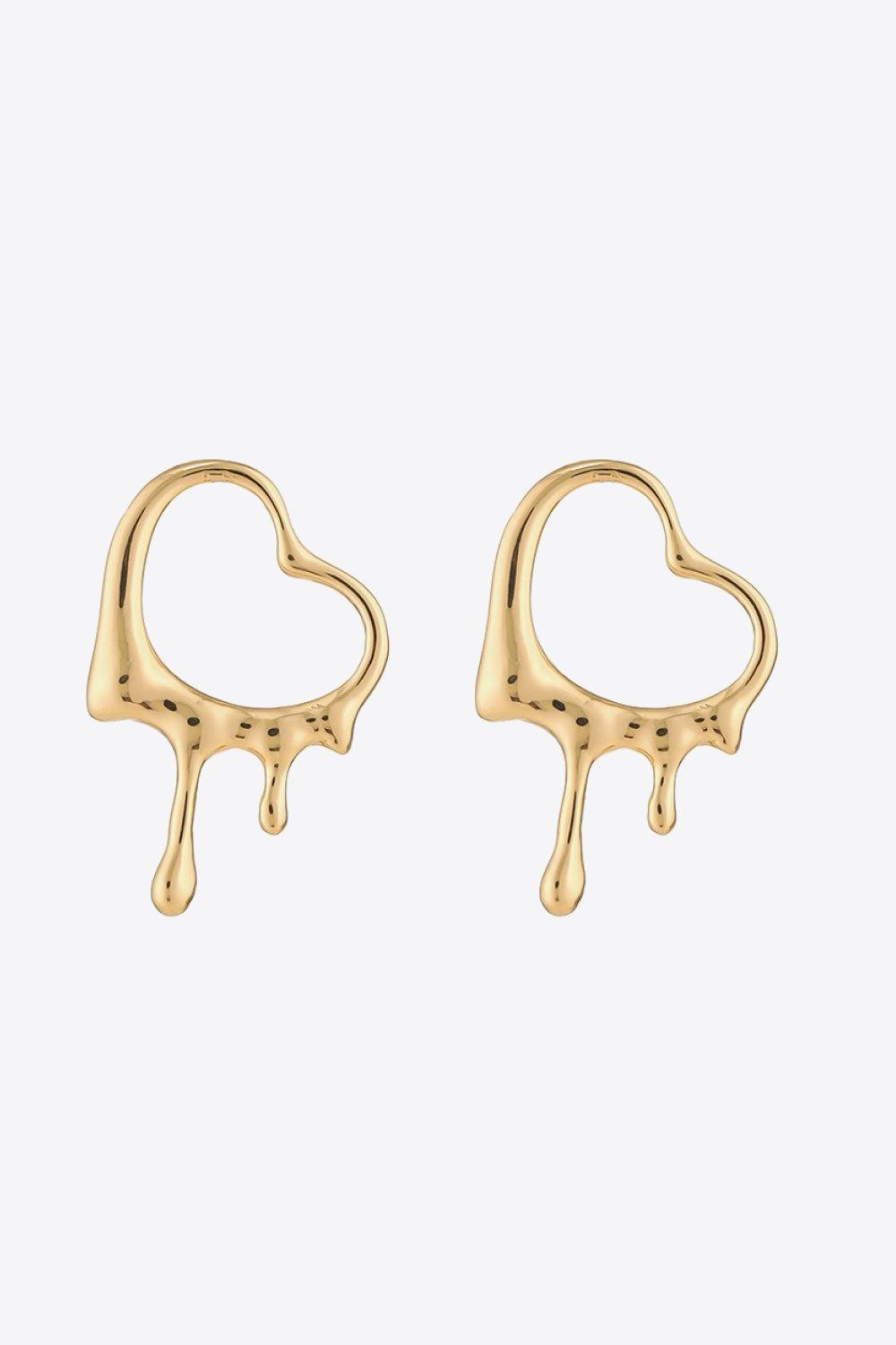 Heart Zinc Alloy Earrings BLUE ZONE PLANET