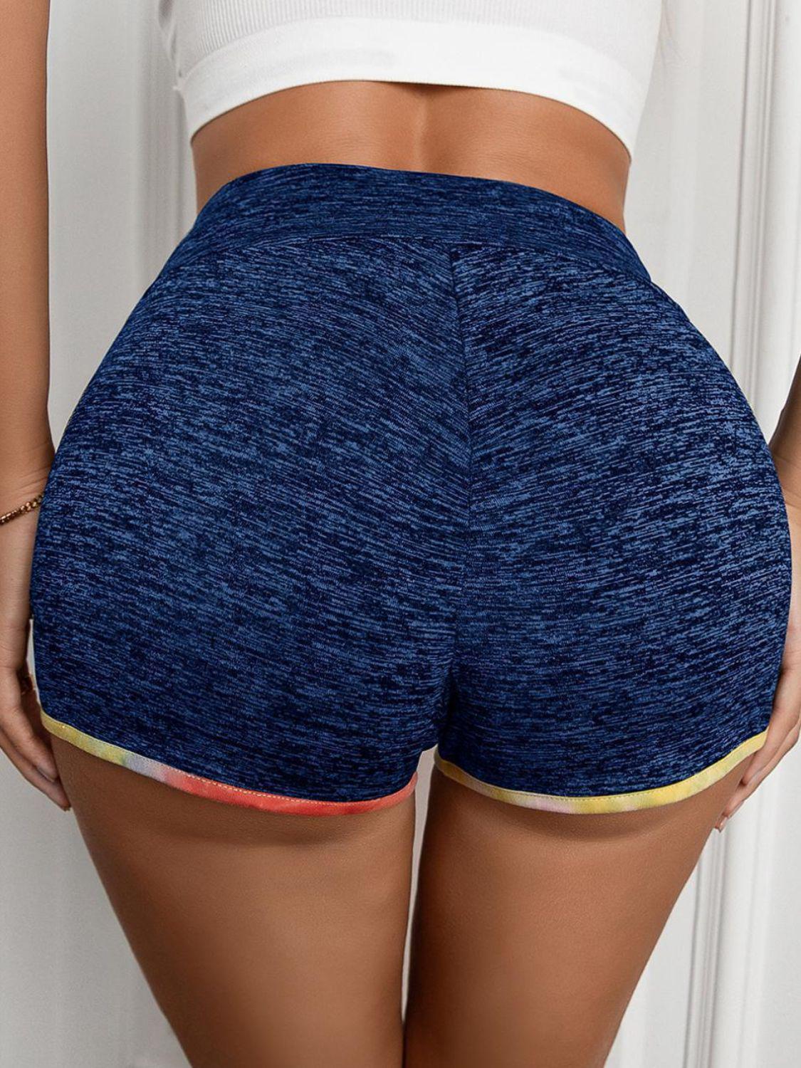 Heathered Wide Waistband Shorts BLUE ZONE PLANET