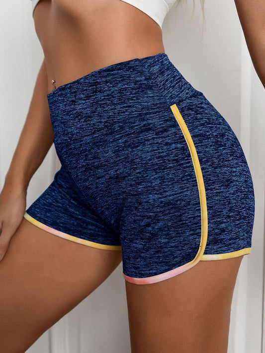 Heathered Wide Waistband Shorts BLUE ZONE PLANET