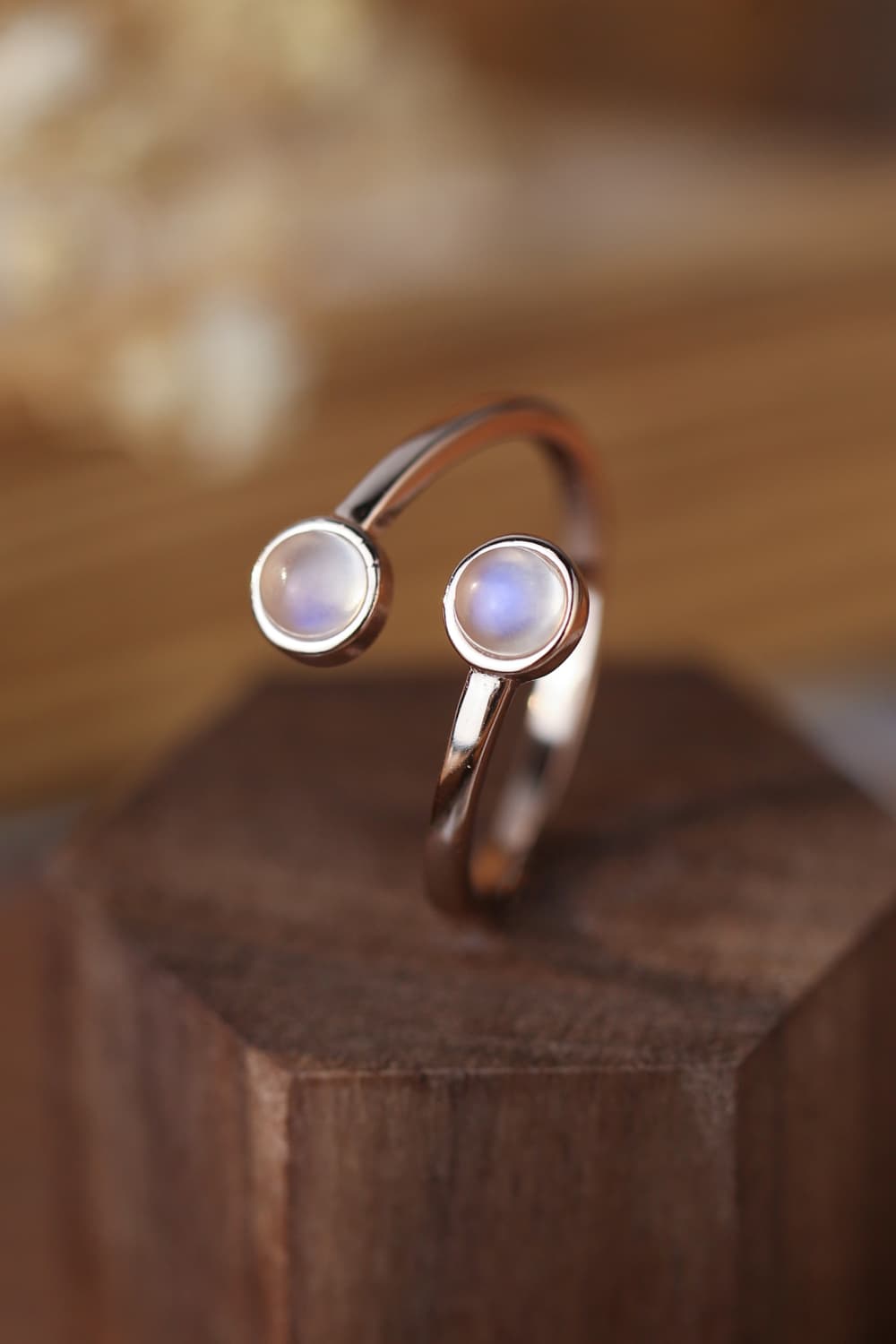 High Quality Natural Moonstone 925 Sterling Silver Toi Et Moi Ring BLUE ZONE PLANET