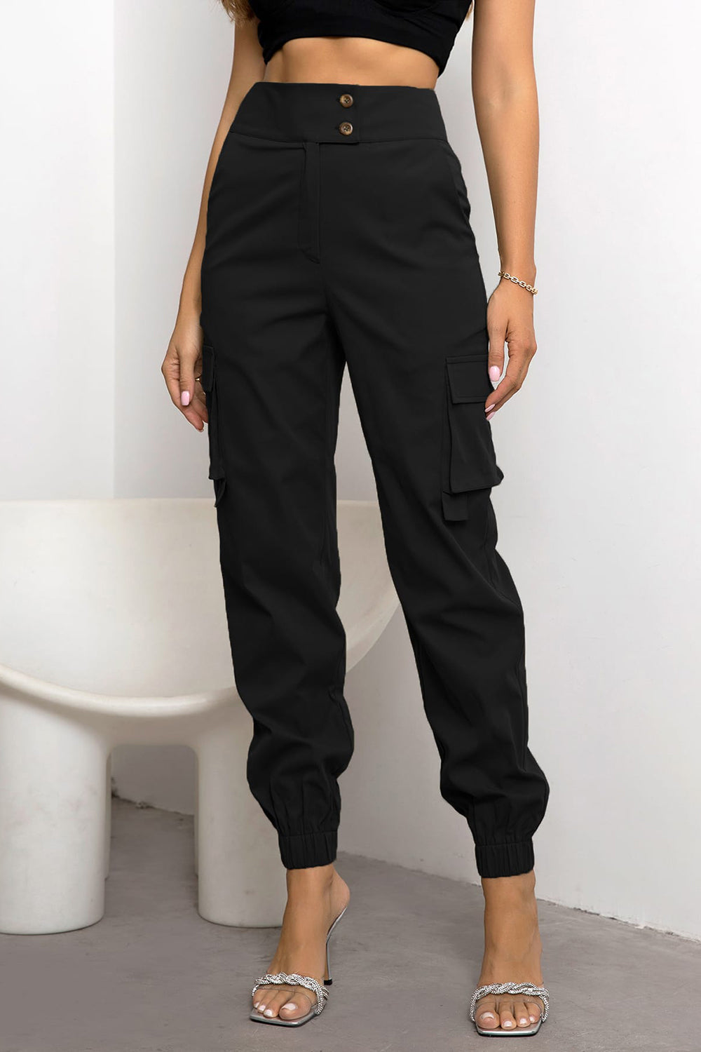 High Waist Cargo Pants BLUE ZONE PLANET