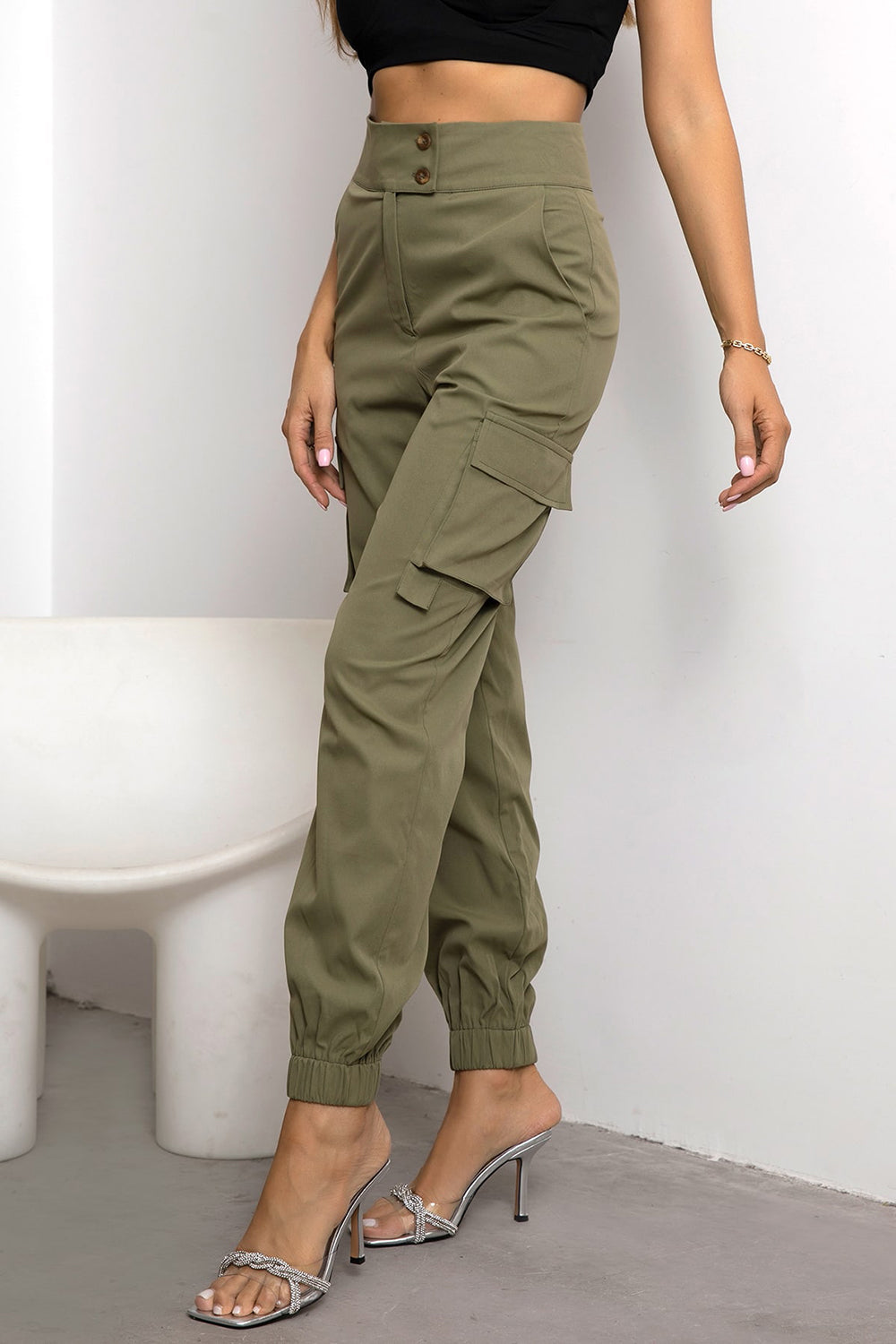 High Waist Cargo Pants BLUE ZONE PLANET