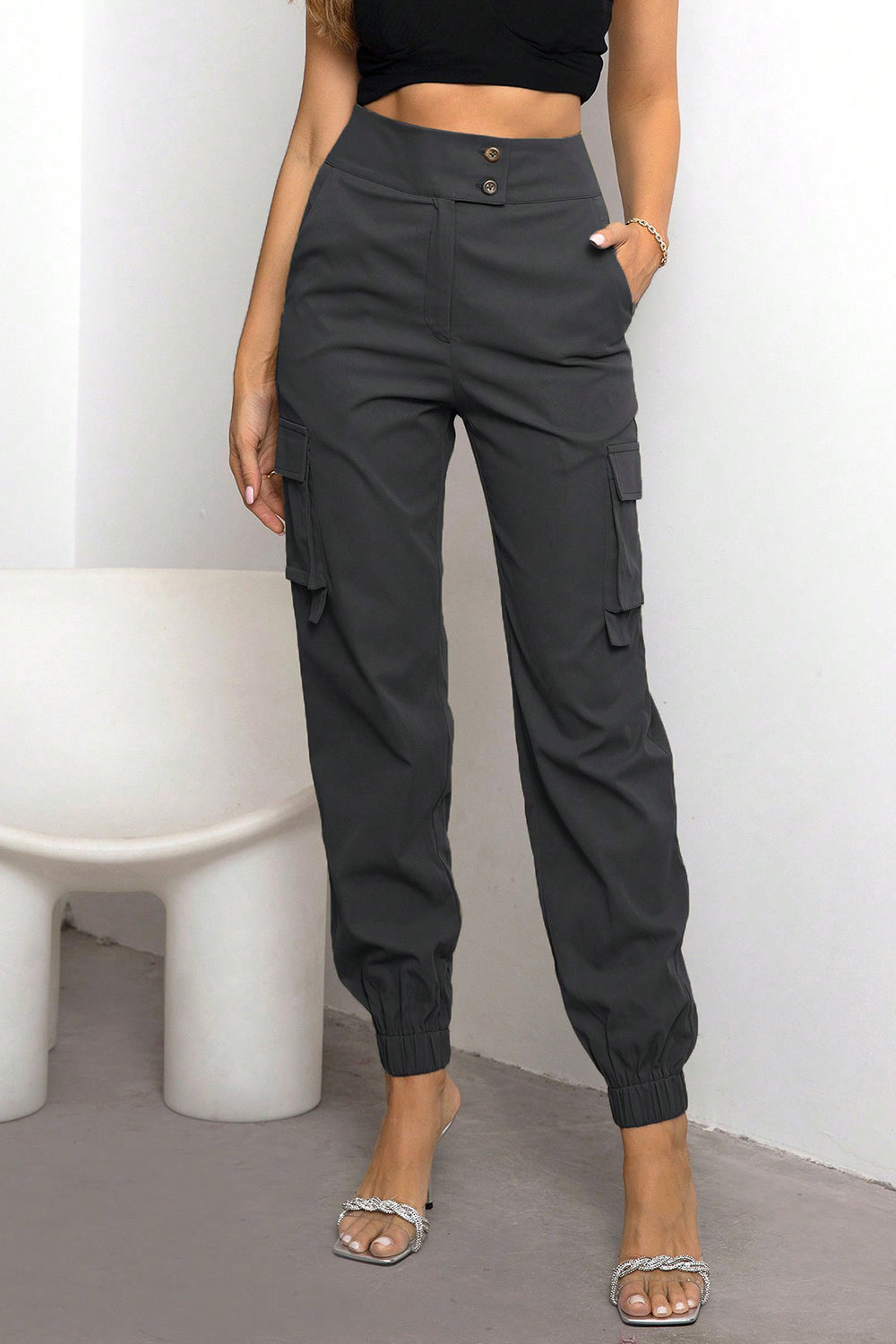 High Waist Cargo Pants BLUE ZONE PLANET