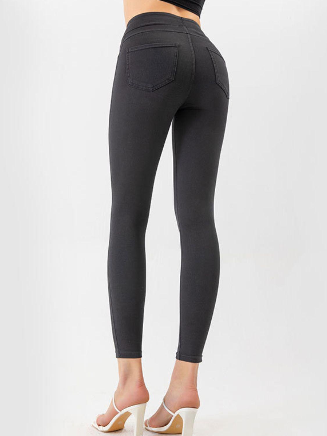High Waist Cropped Active Leggings BLUE ZONE PLANET