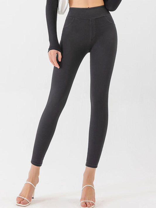 High Waist Cropped Active Leggings BLUE ZONE PLANET