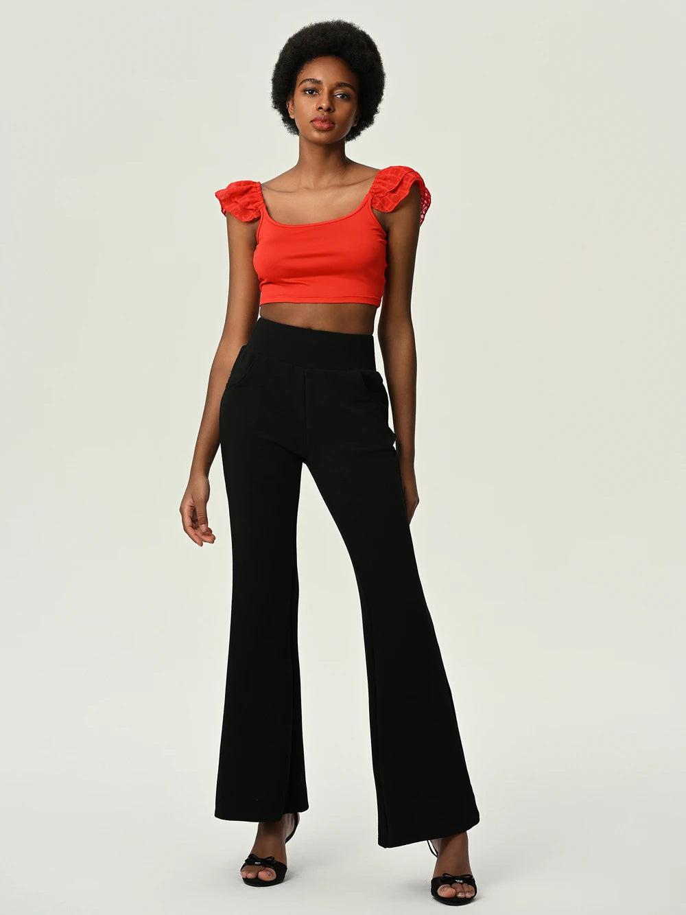 High Waist Flare Leg Pants