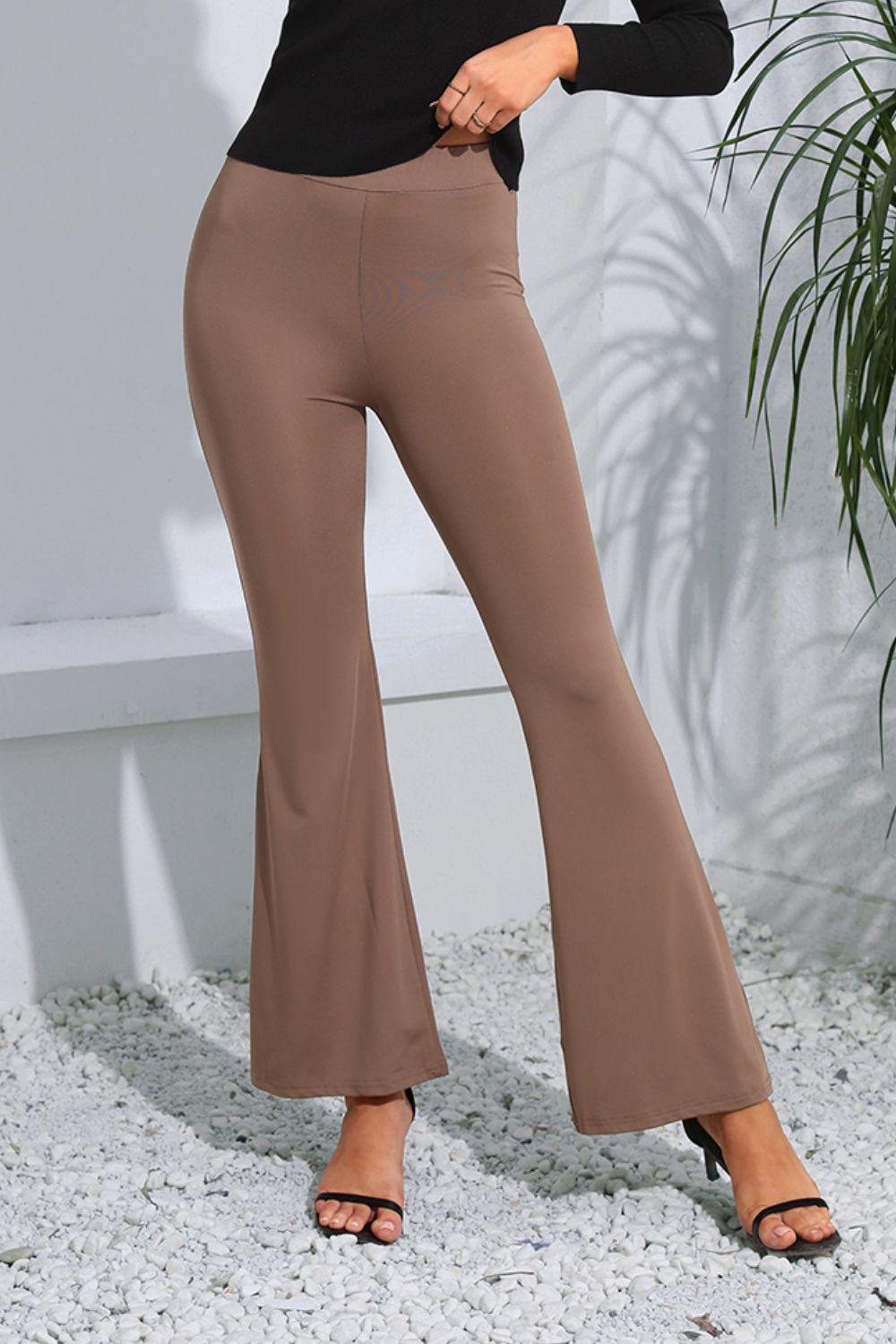 High Waist Long Flare Pants BLUE ZONE PLANET