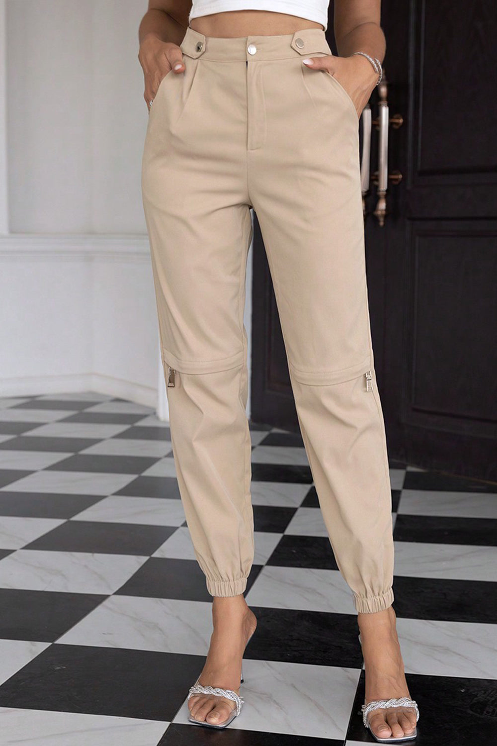High Waist Pants with Pockets BLUE ZONE PLANET