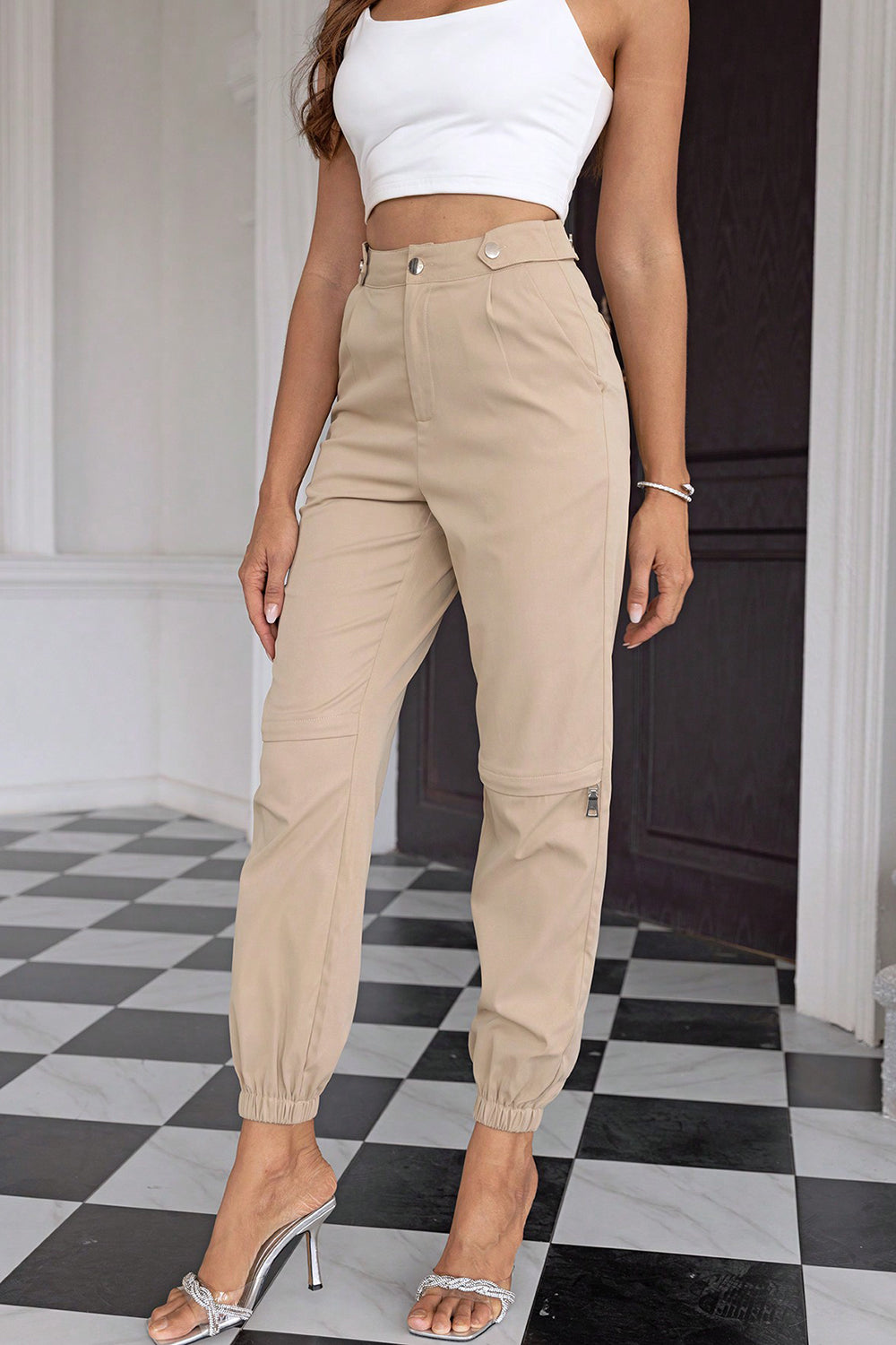 High Waist Pants with Pockets BLUE ZONE PLANET