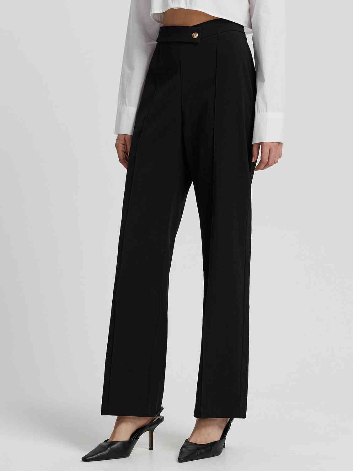 High Waist Straight Pants BLUE ZONE PLANET