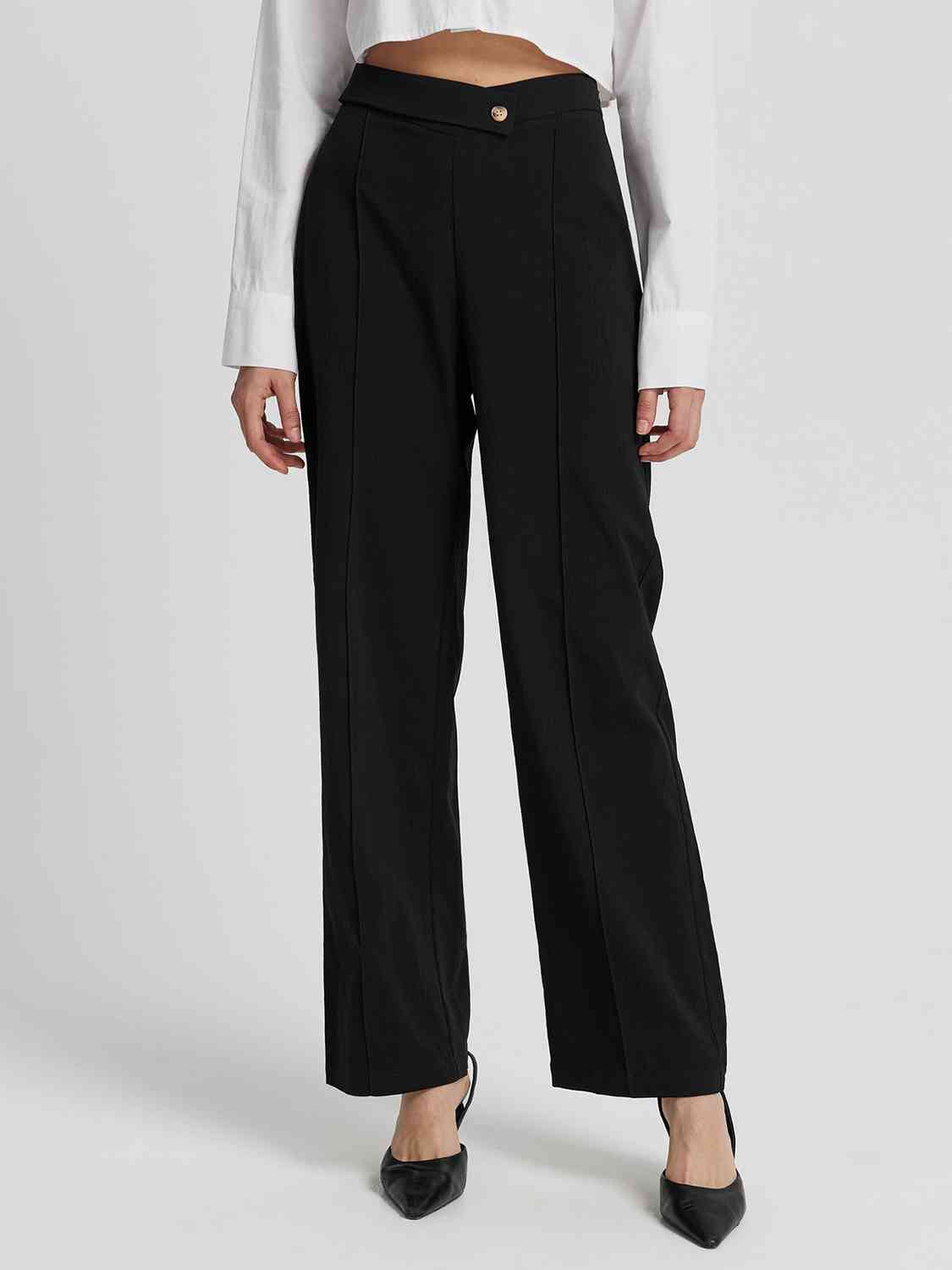 High Waist Straight Pants BLUE ZONE PLANET