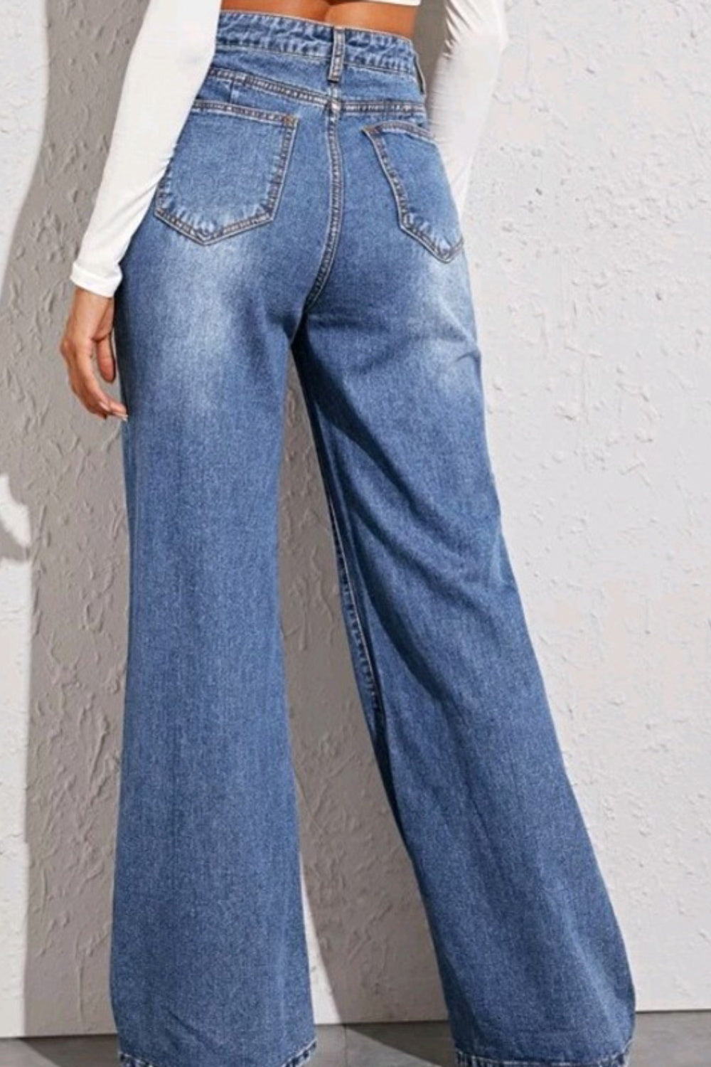 High Waist Wide Leg Jeans BLUE ZONE PLANET