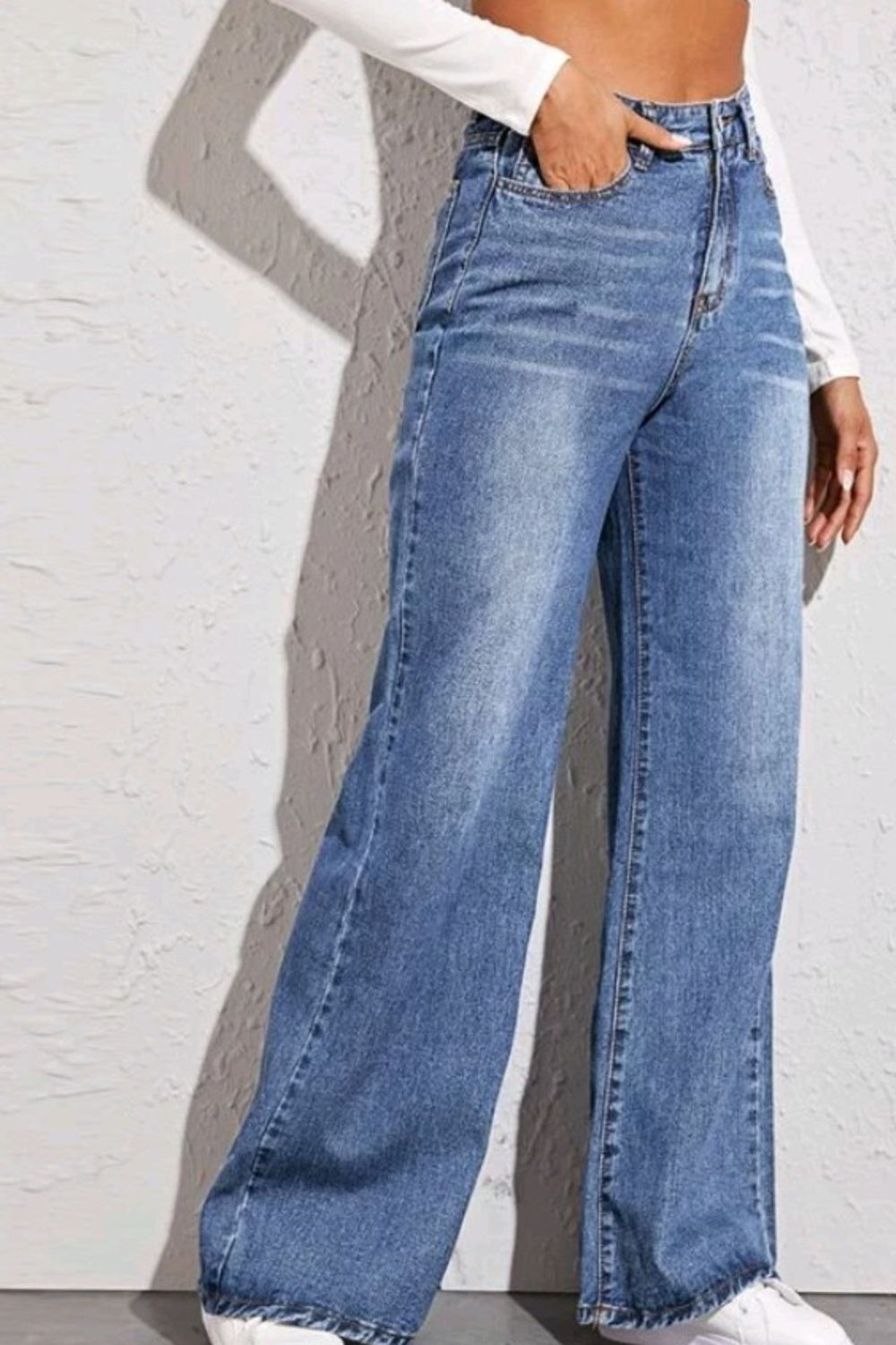 High Waist Wide Leg Jeans BLUE ZONE PLANET