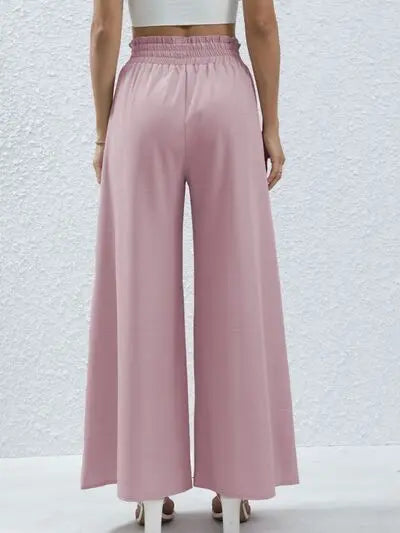 High Waist Wide Leg Pants with Pockets Trendsi