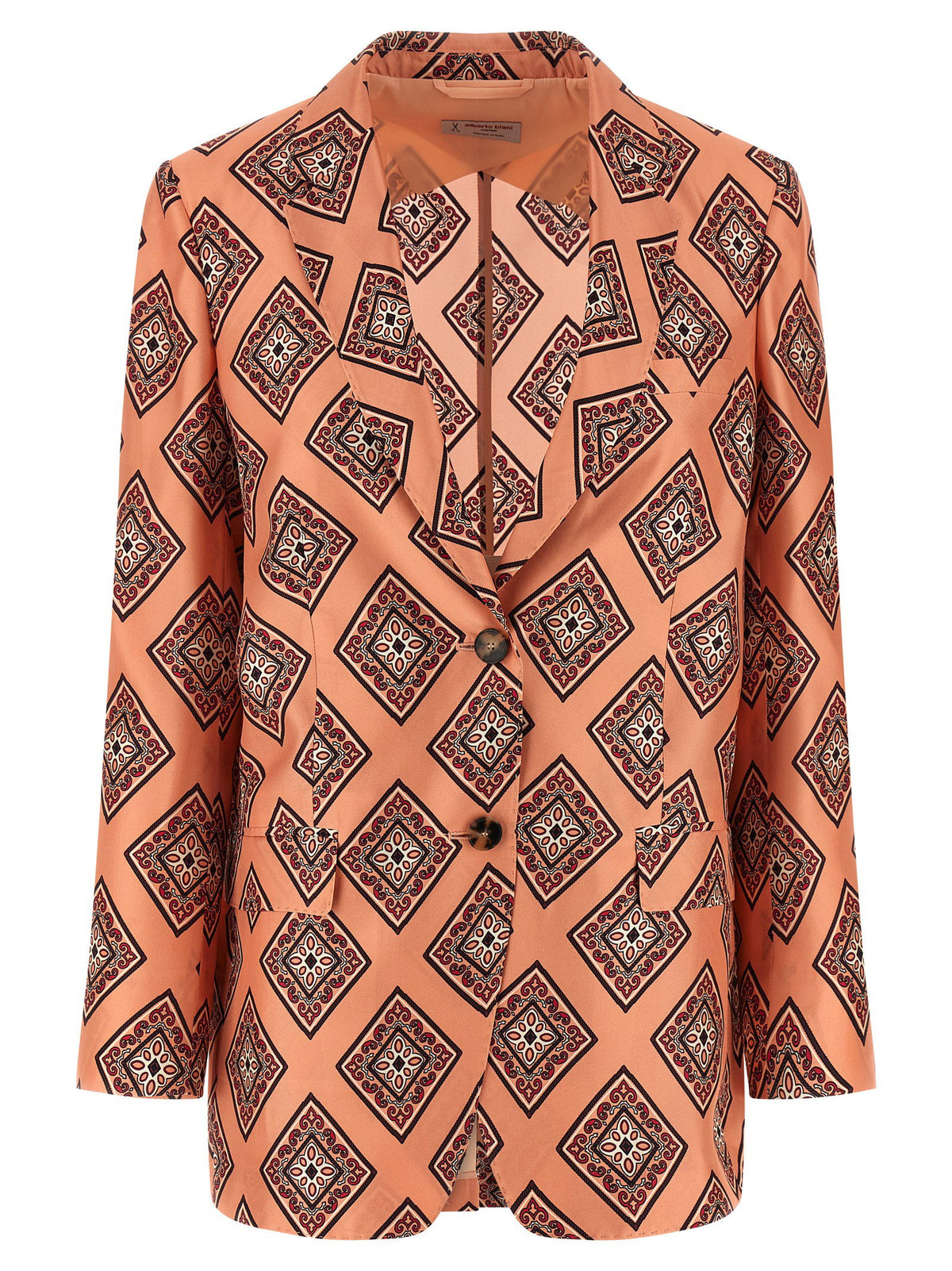 Alberto Biani Tie Print Blazer-Jackets-[Adult]-[Female]-2022 Online Blue Zone Planet