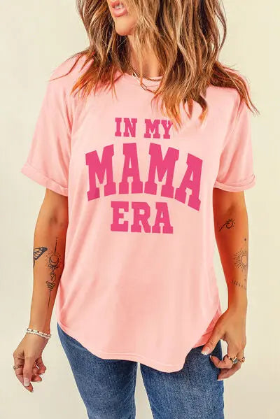 IN MY MAMA ERA Round Neck T-Shirt BLUE ZONE PLANET