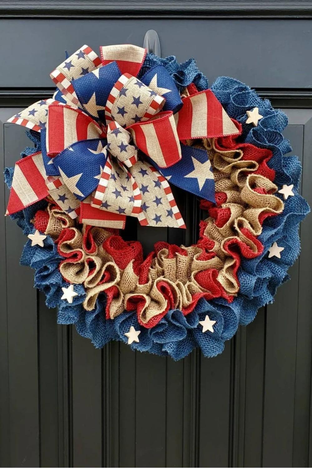 Independence Day Knit Wall Wreath BLUE ZONE PLANET