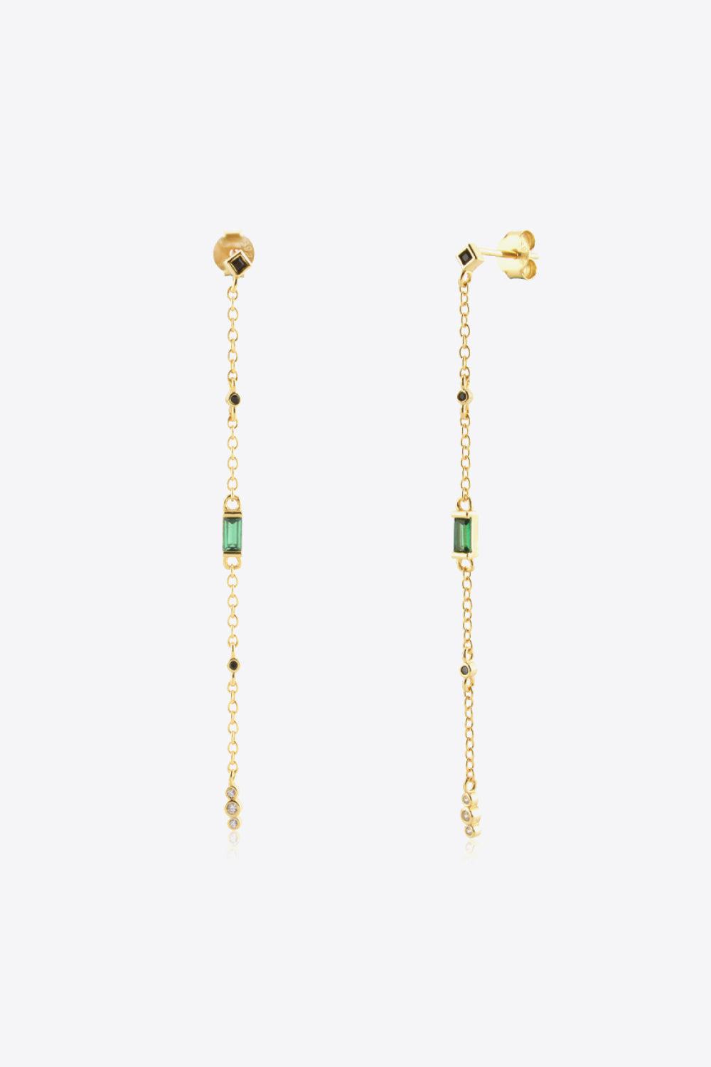 Inlaid Zircon 18K Gold-Plated Earrings BLUE ZONE PLANET