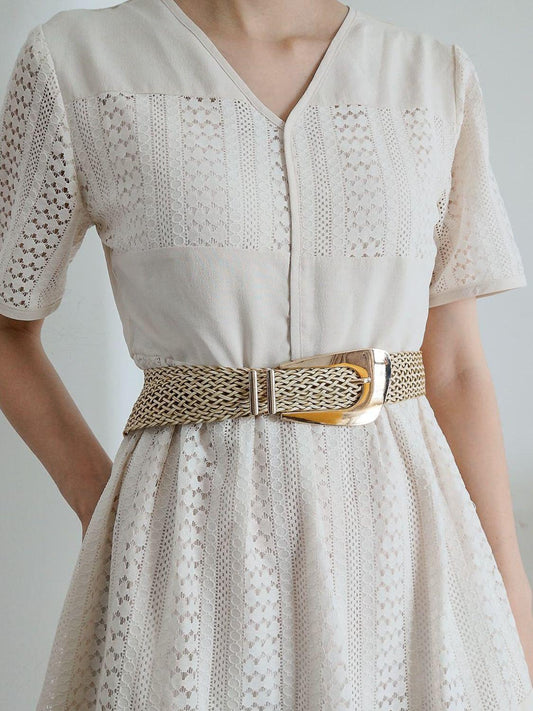 Irregular Buckle Braid Belt BLUE ZONE PLANET